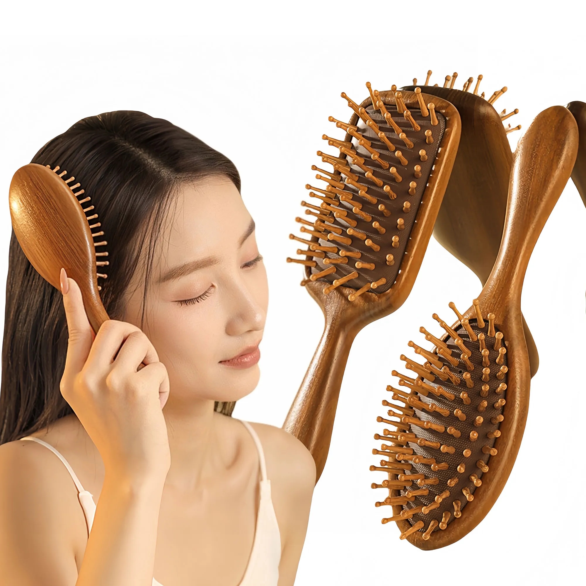 Premium Sandalwood Air Cushion Hairbrush For Scalp Massage 5