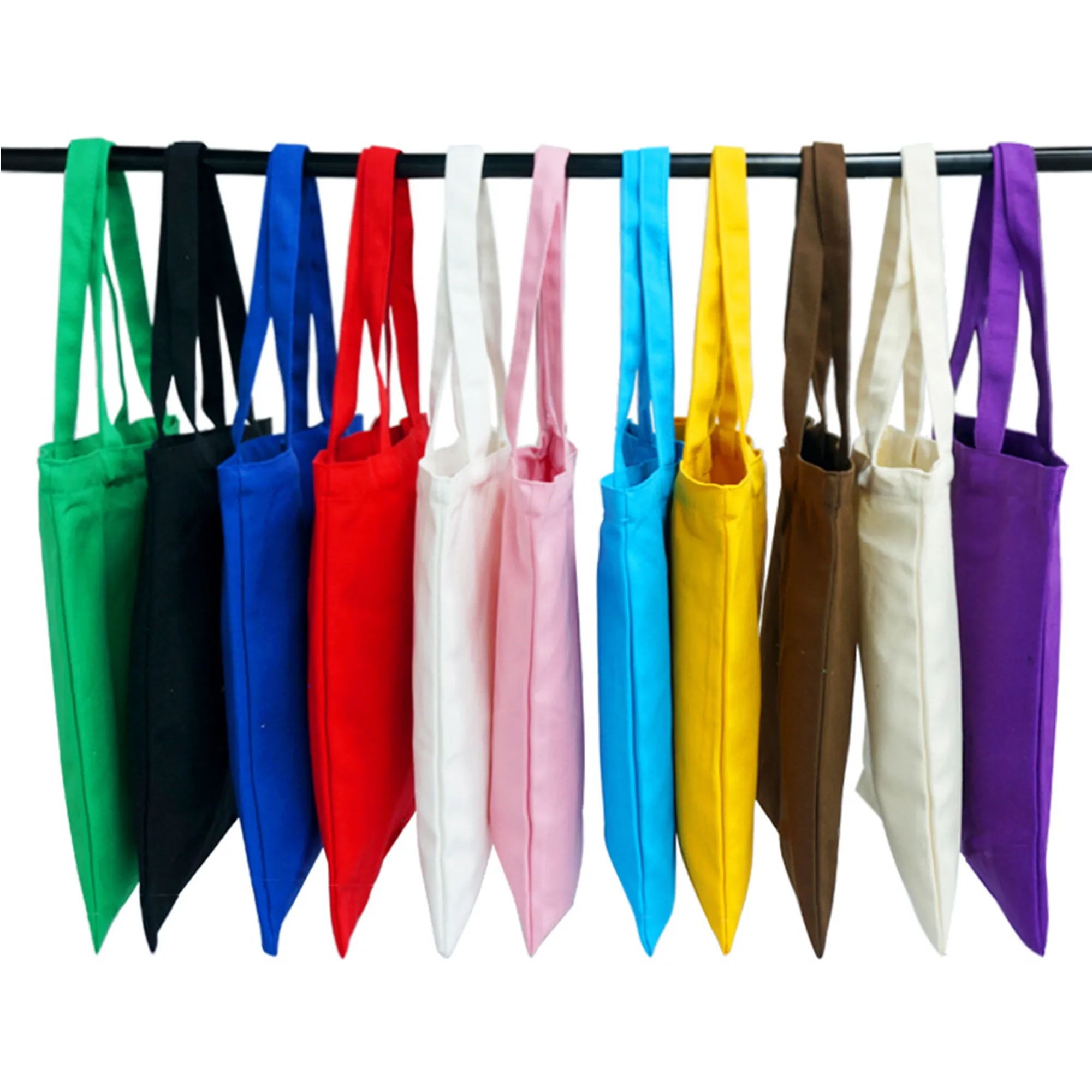 Custom All-Cotton Colored Canvas Tote Bag MOQ 100PCS, custom tote bag with logo imprint 2
