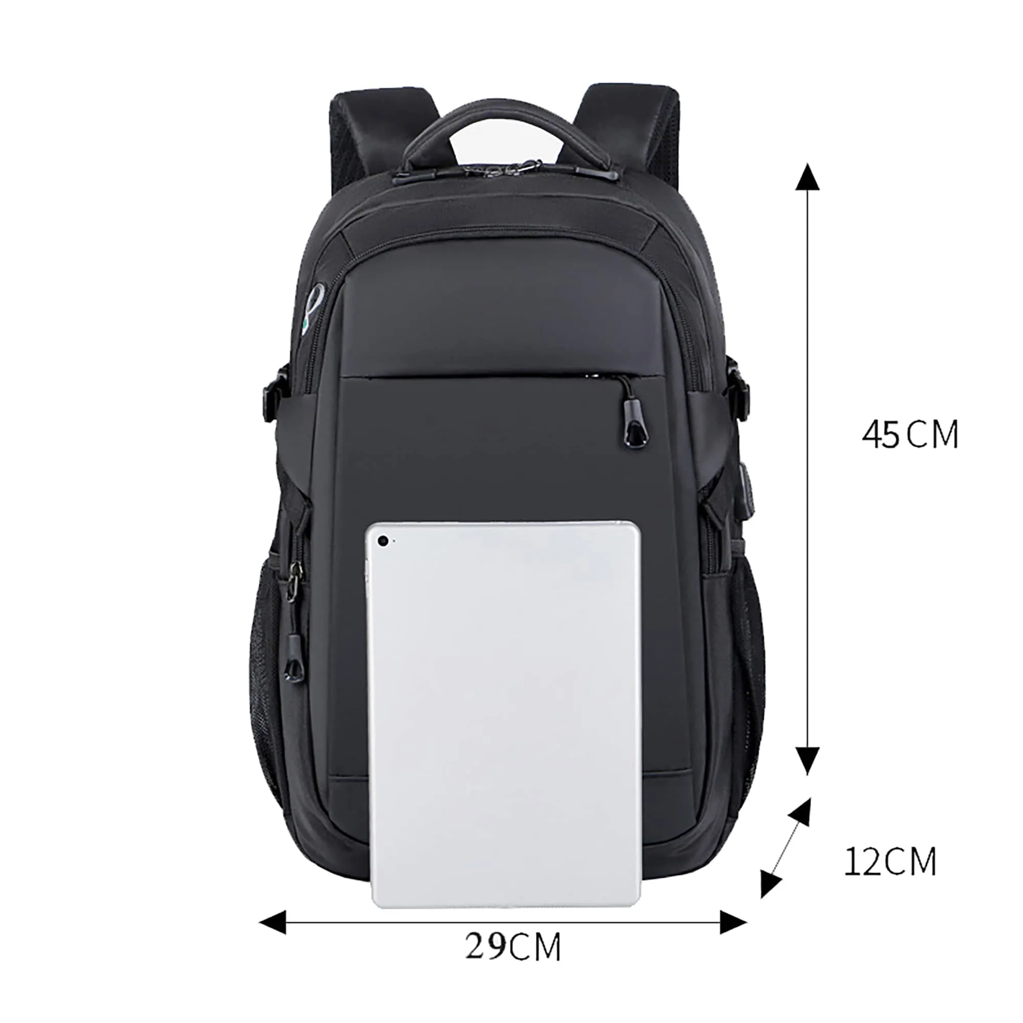Custom Oxford Fabric Black Laptop Backpack 3