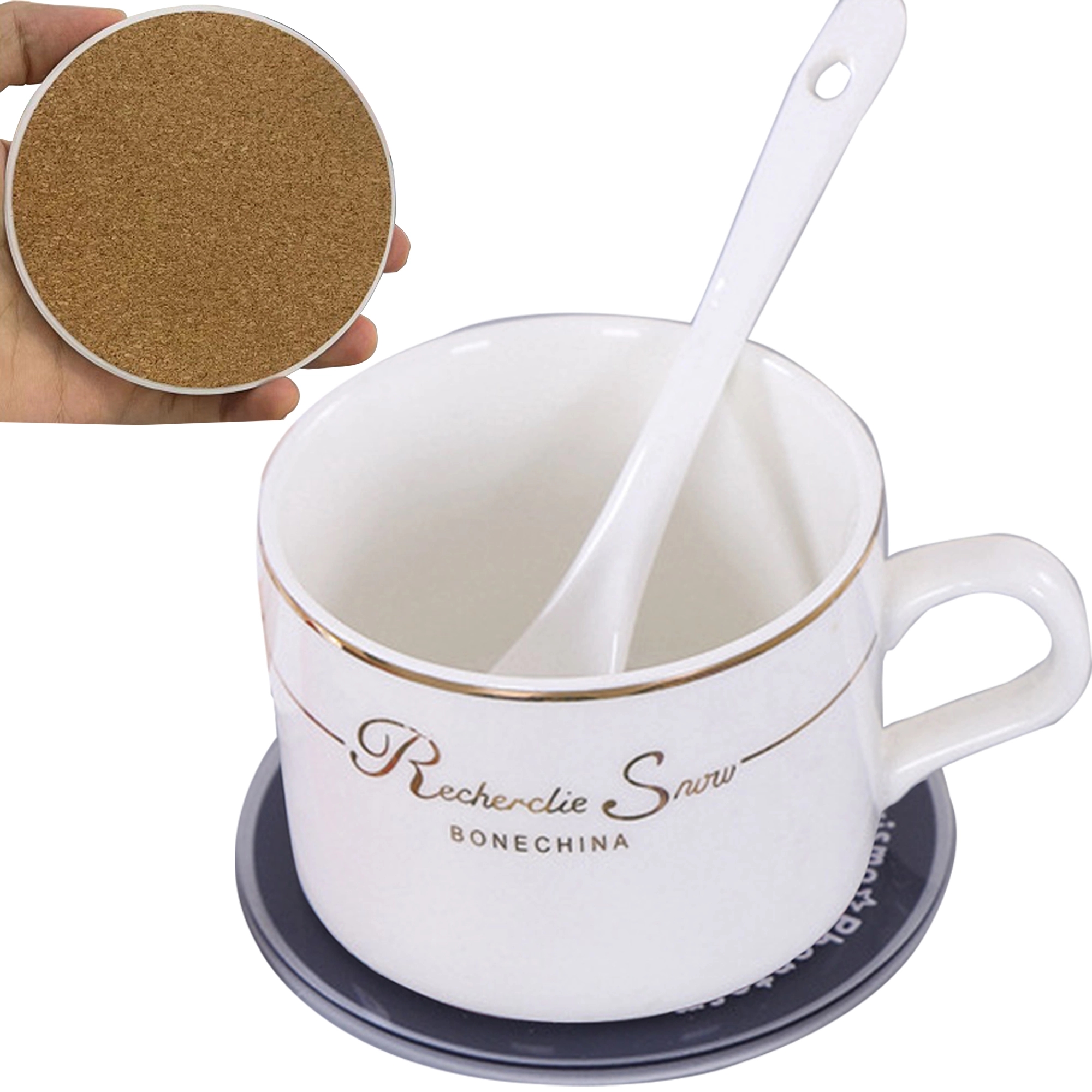 Round Acrylic Coaster With Cork Cear Drink Holder Circle
