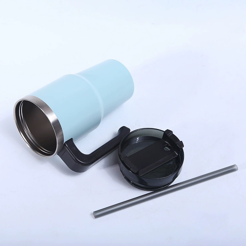 30 OZ Insulated Travel Mug with Handle, Lid and Straw 4
