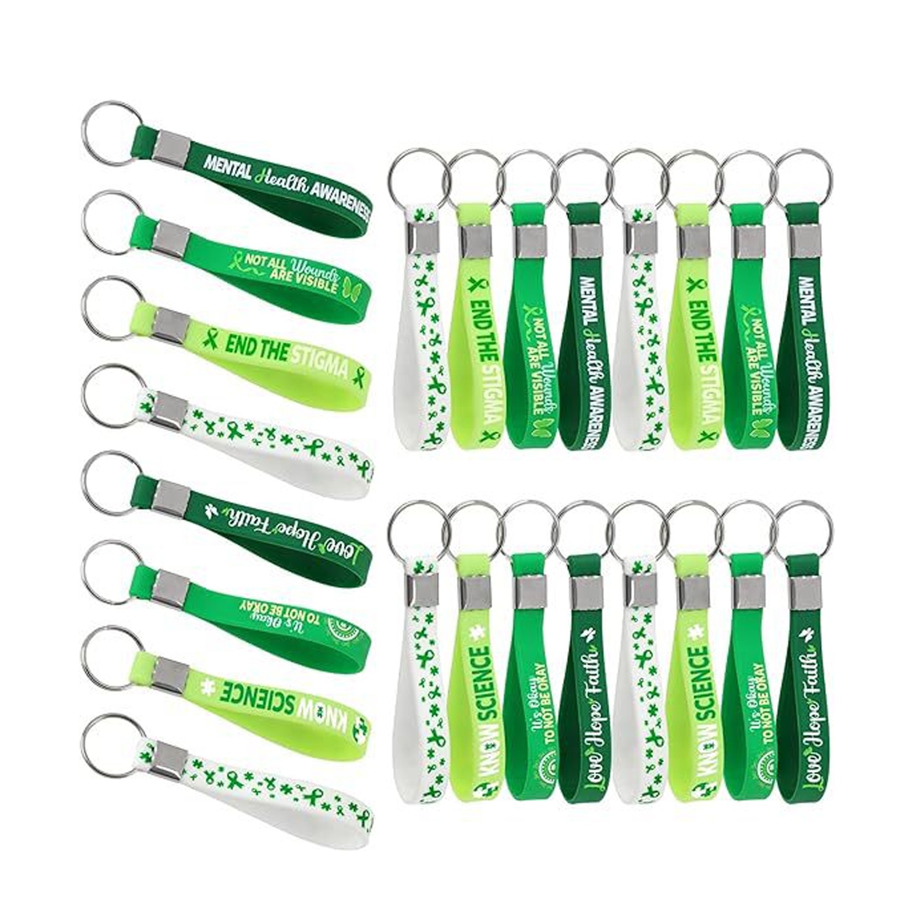 Screen Printed Silicone Wristband Keychain 4
