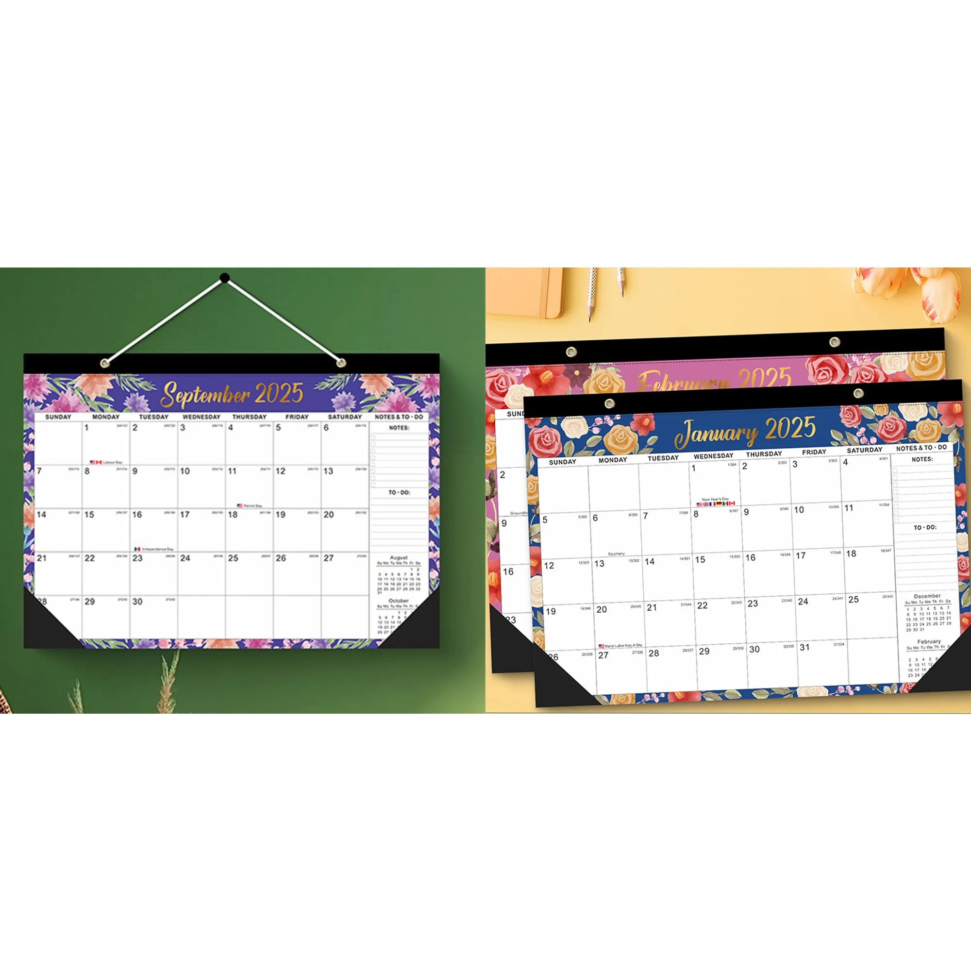 18-Month Wall Calendar With US Holidays And Daily Countdown 2