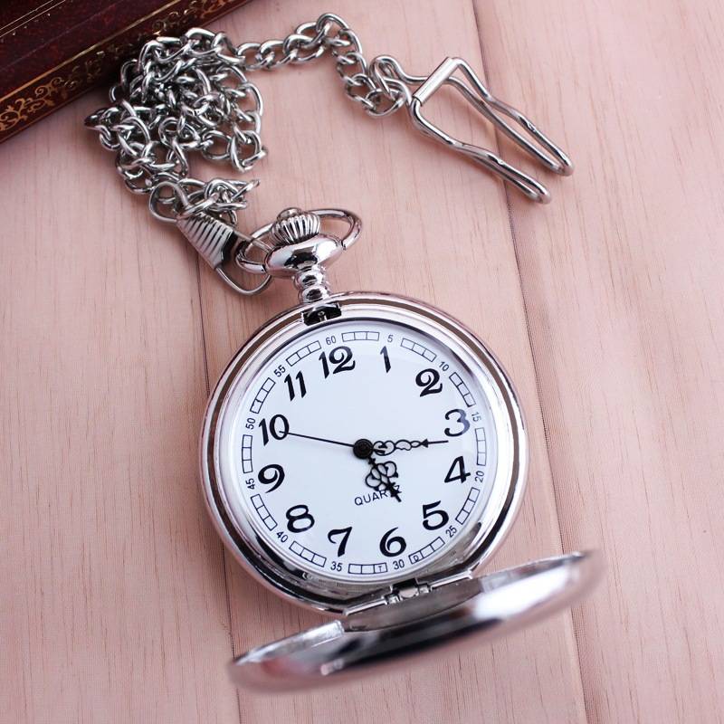 Classic Smooth Round Vintage Quartz Pocket Watch 5