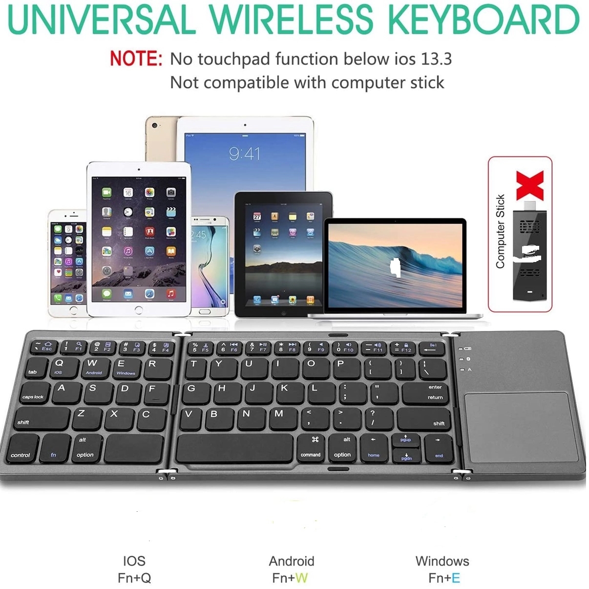 Foldable Bluetooth Keyboard With Touchpad 2