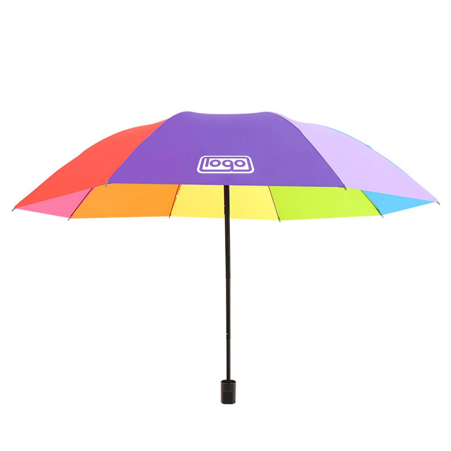 Portable Rainbow Folding Umbrella Compact Durable Travel 11