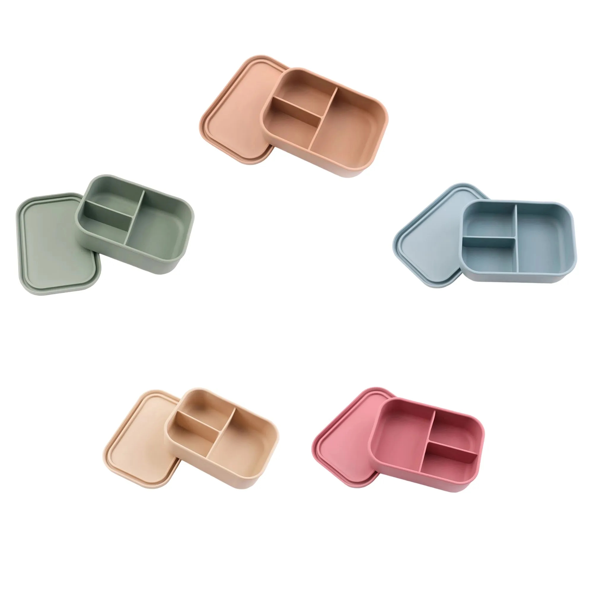 Silicone Heatable Compartment Fresh Keeping Bento Box 4