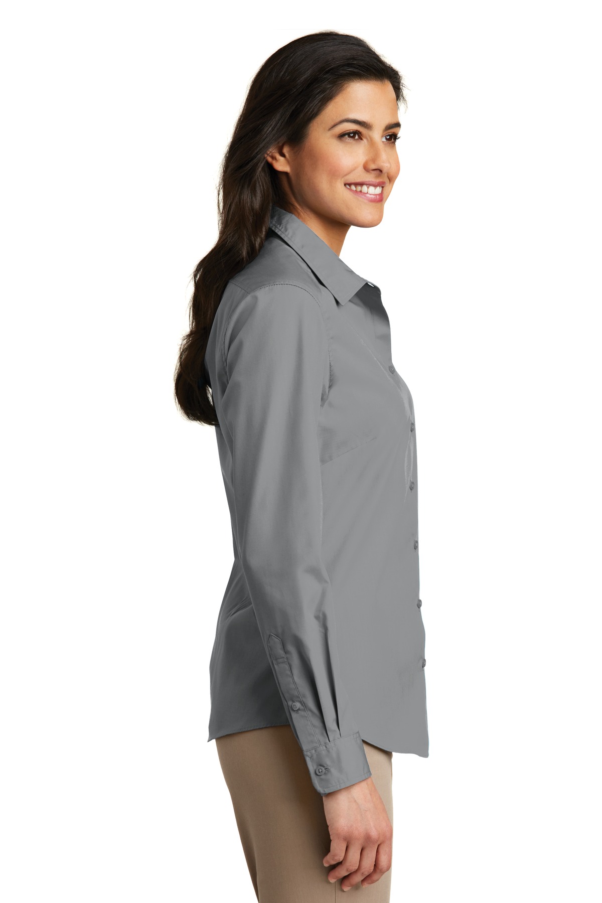 Port Authority Women's Long Sleeve Carefree Poplin Shirt. LW100 64
