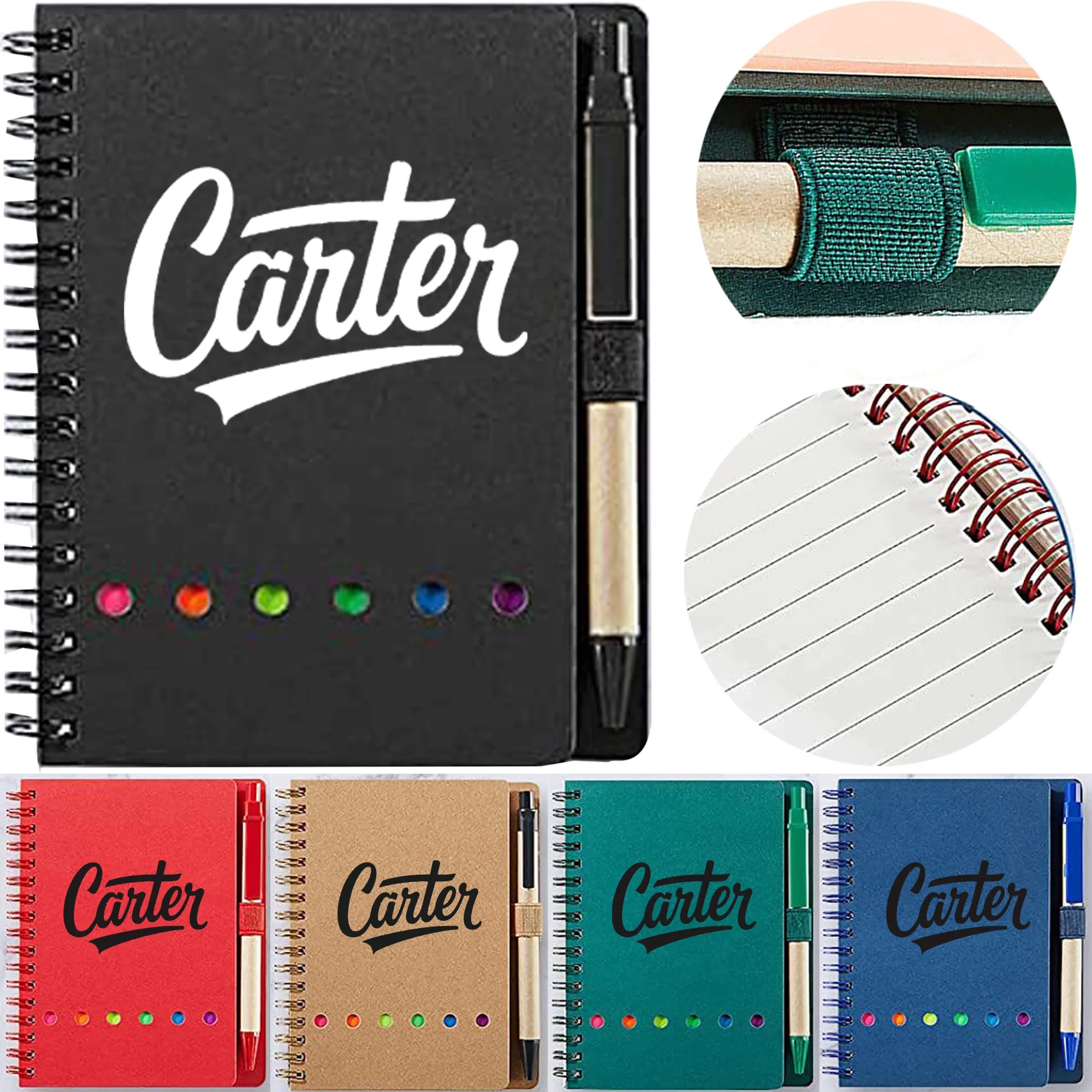 Color Aesthetic Spiral Notebook With Pen
