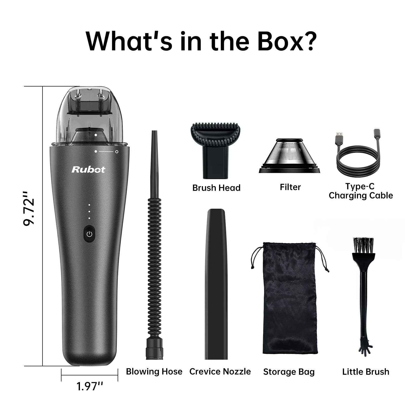 Car Vacuum Cleaner, Car Vacuum Portable Cordless, Mini Portable Handheld Vacuum Cleaner for Car Deta 3