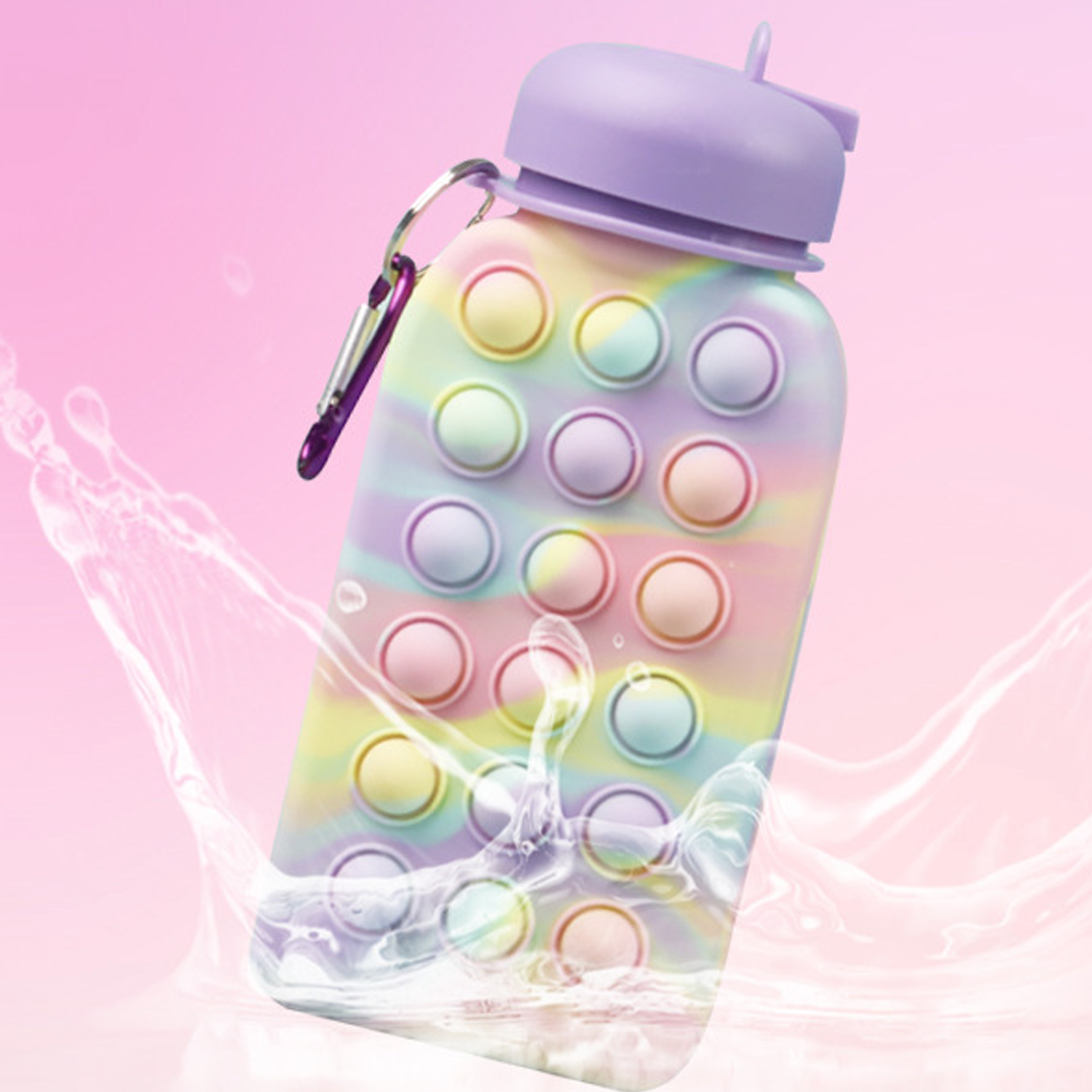 17oz Decompression Portable Bubbles Folding Water Bottle 5