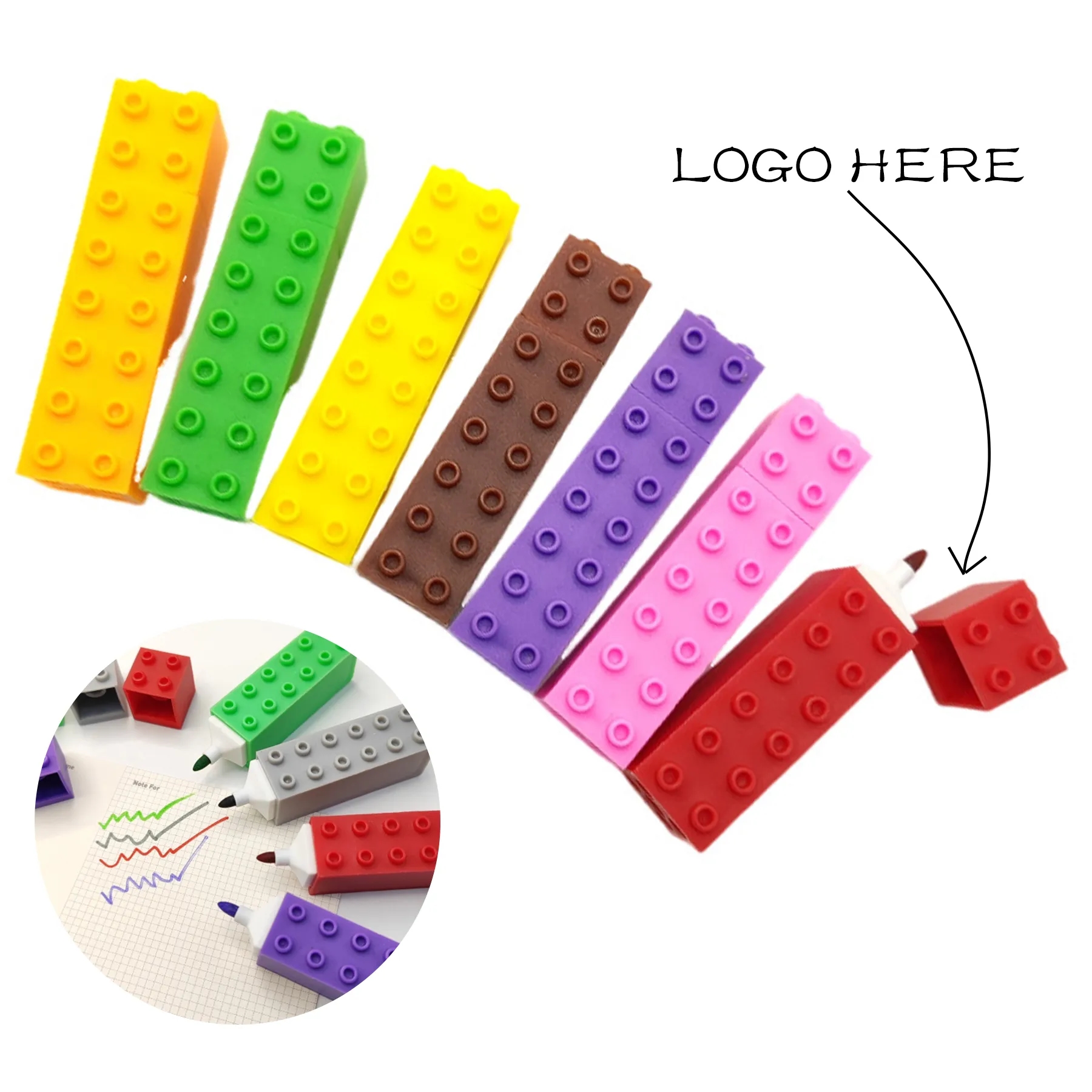 Plastic Small Building Block Watercolor Pen 10