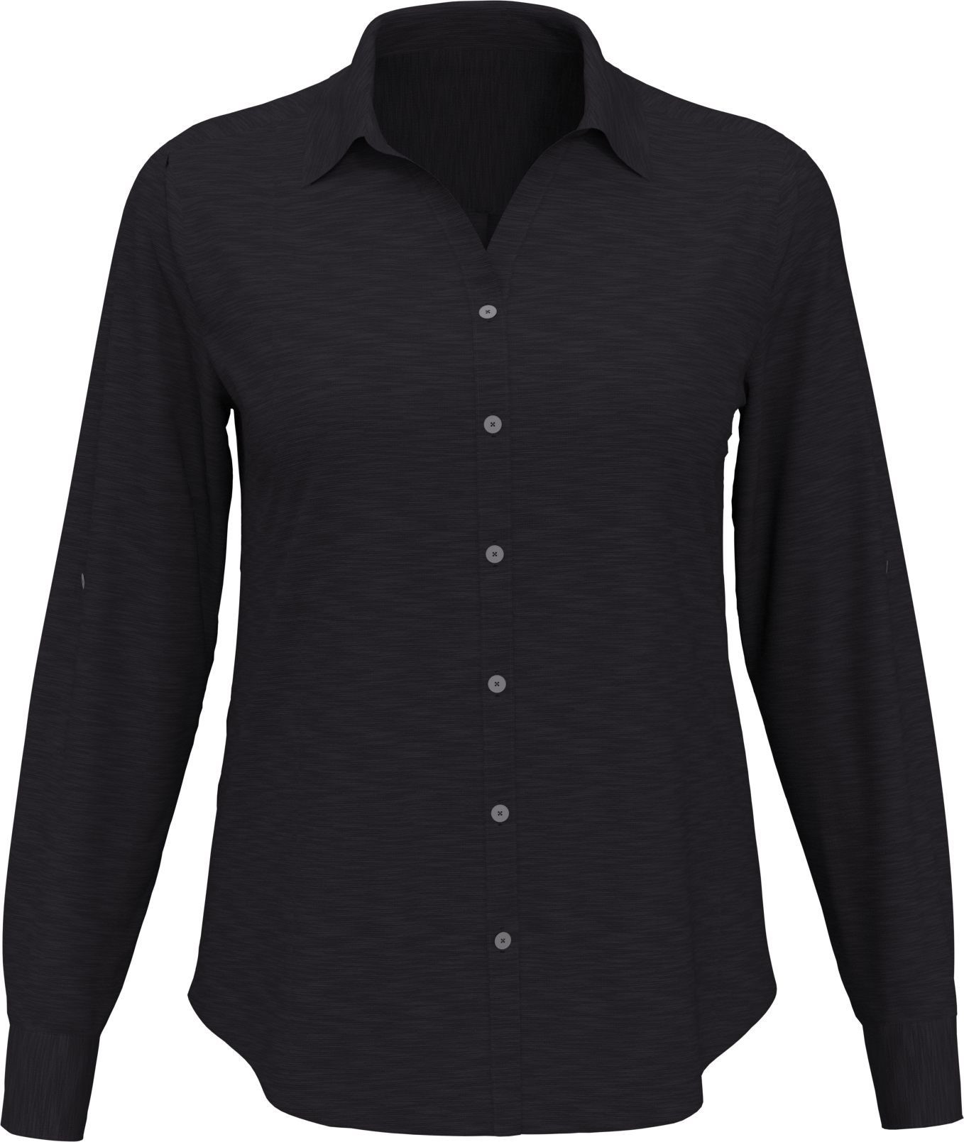 Heather Woven Long Sleeve Button Down Shirt 2