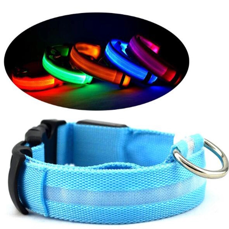 Adjustable Light Up Safety Nylon pets Collars 2