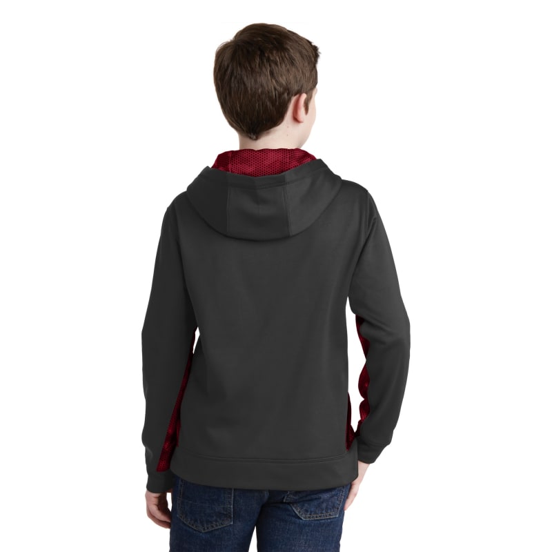 Sport-Tek Youth Sport-Wick CamoHex Fleece Colorblock Hooded Pullover. 21