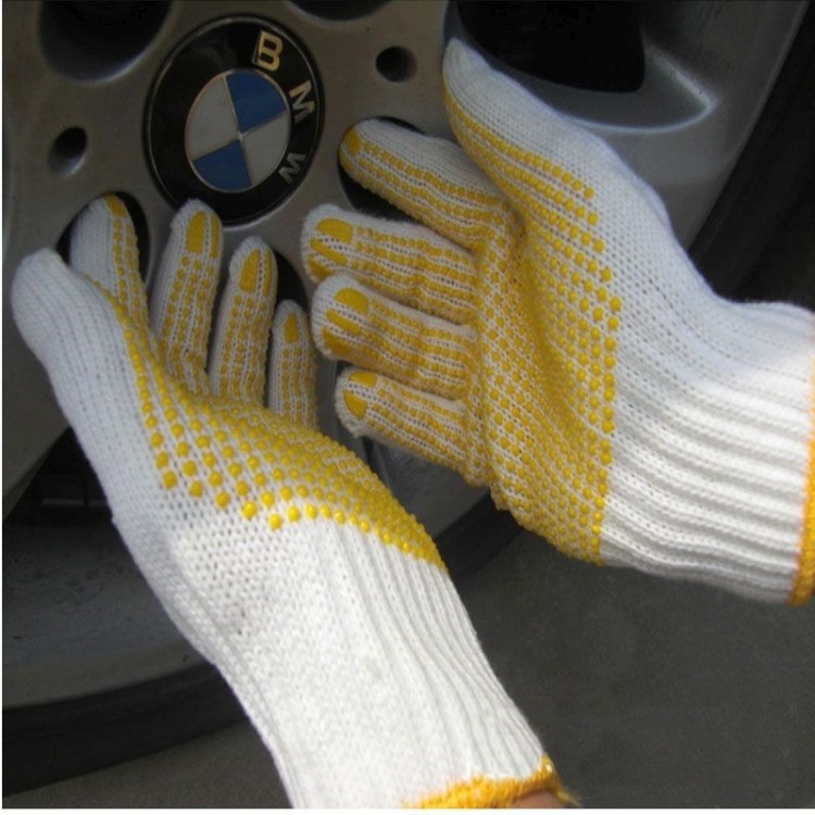 white Knit Freezer Gloves 2