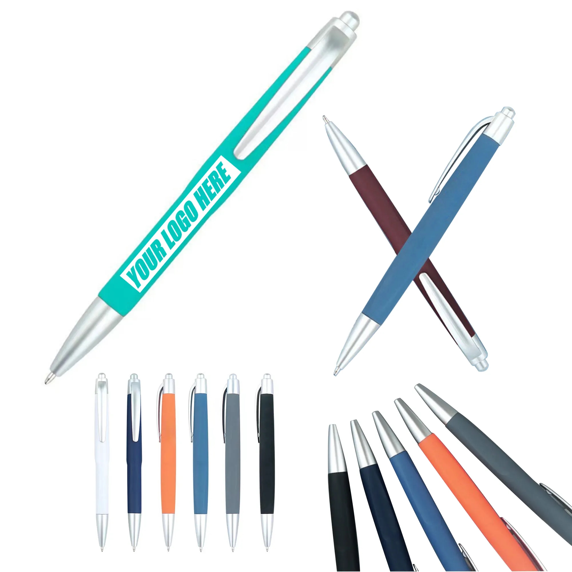 Ballpoint Pen With Soft Touch Click Metal