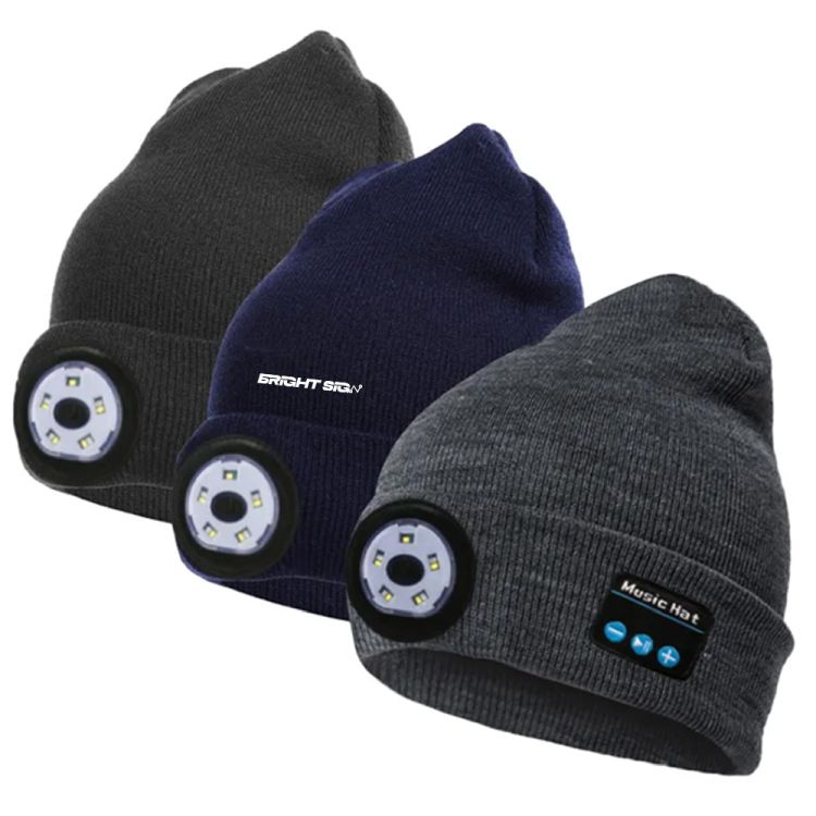 Bluetooth Headlamp Cap with Warning Light 2