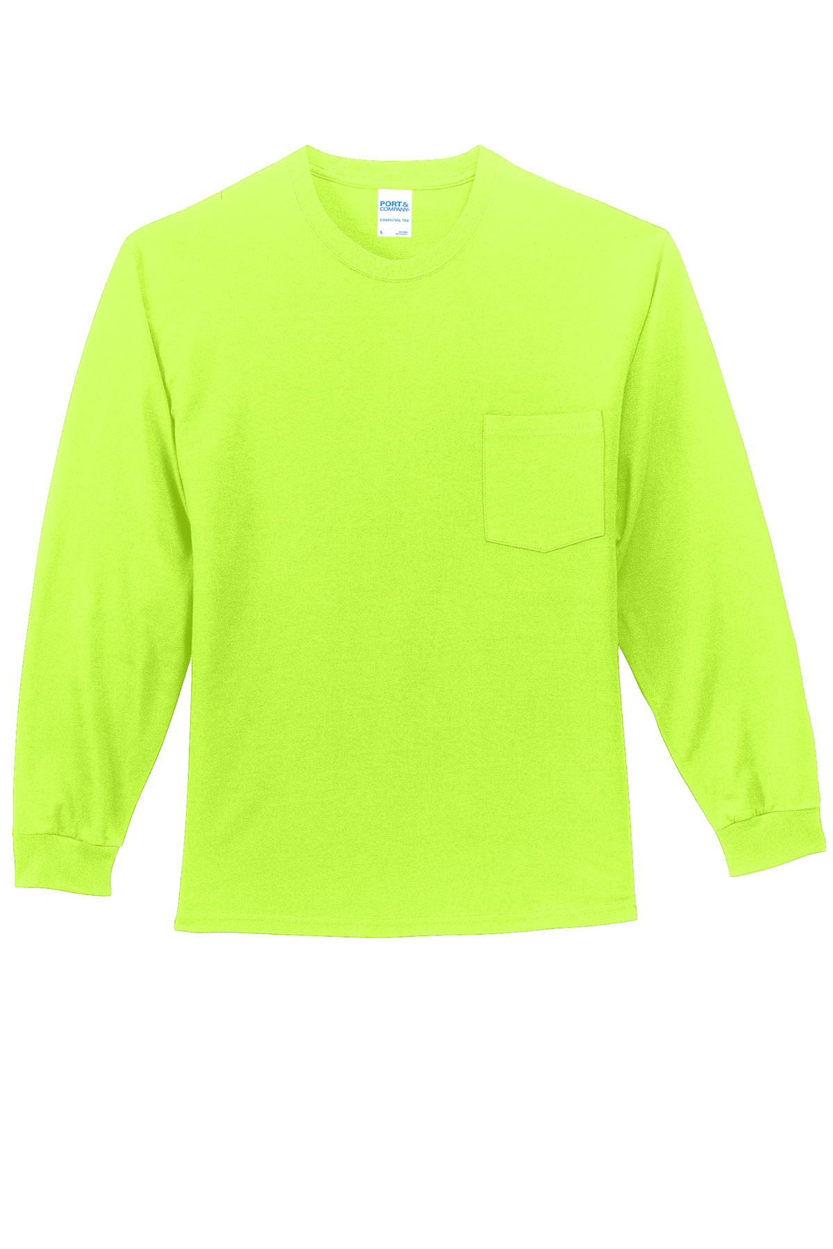 Port & Co Long Sleeve Essential Pocket Tee. PC61LSP 44