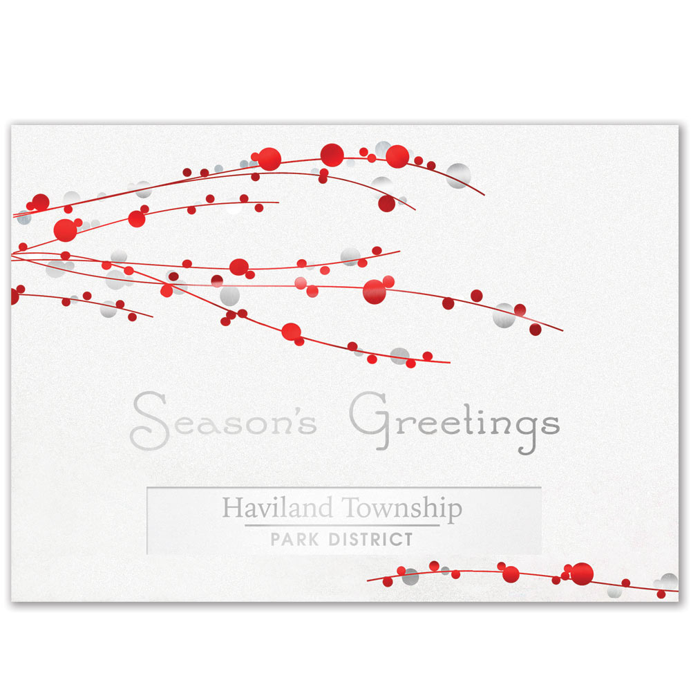 Premium Red Berry Branches Holiday Greeting Card 4