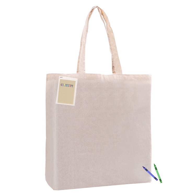 Colouring Calico Bag with Gusset, custom tote bag with logo imprint 4