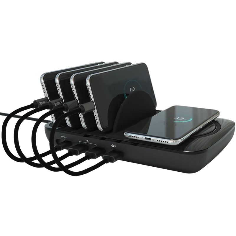 USB Charging Station Dock & Organizer with Wireless Charger 1