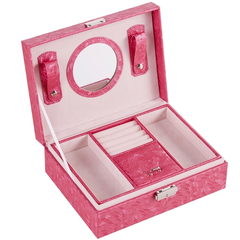 Custom Multi-Layer Jewelry Organizer Box with Mirror & Lock 11