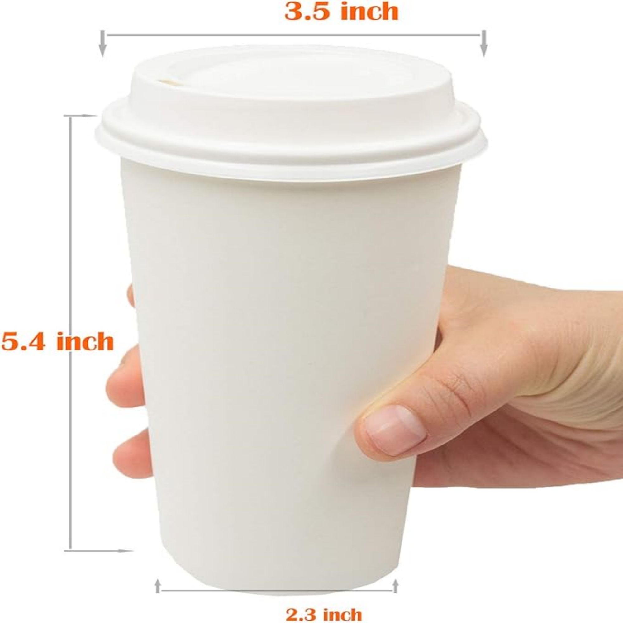 50 Pack 16 oz Disposable Paper Cups With Lids, custom paper cup with logo imprint 3