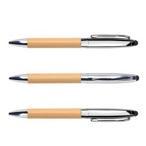 PU Leather Barrel Metal Pen With Stylus 26