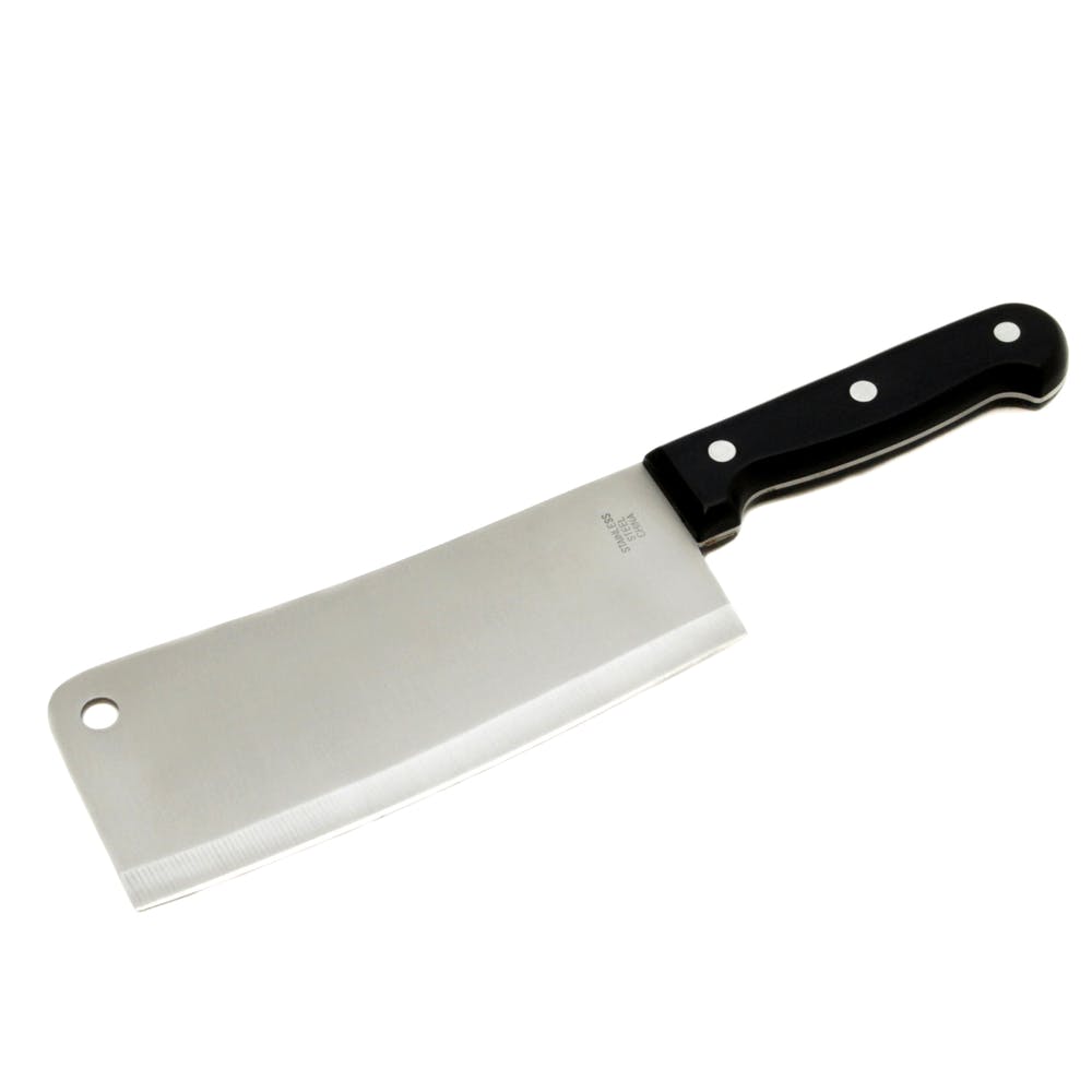 7" Stainless Steel Cleaver - Black Handle 3