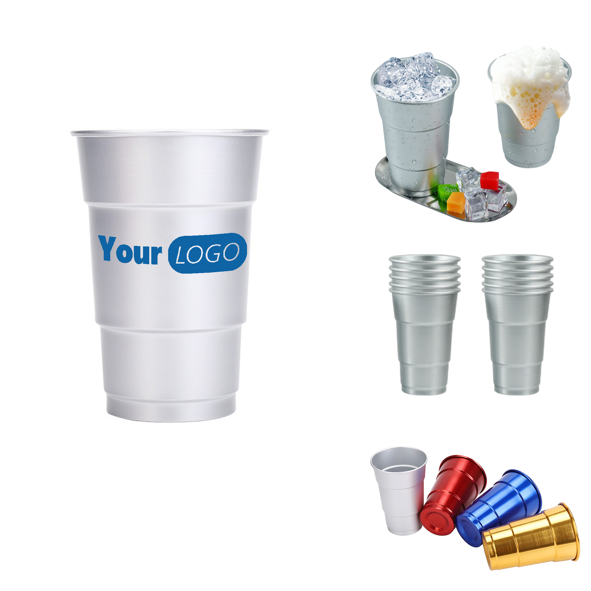 16 oz Recyclable Aluminum Pint Cup MOQ 50 1