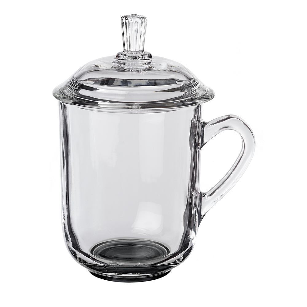 13 oz. Glass Tea Cups with Lids