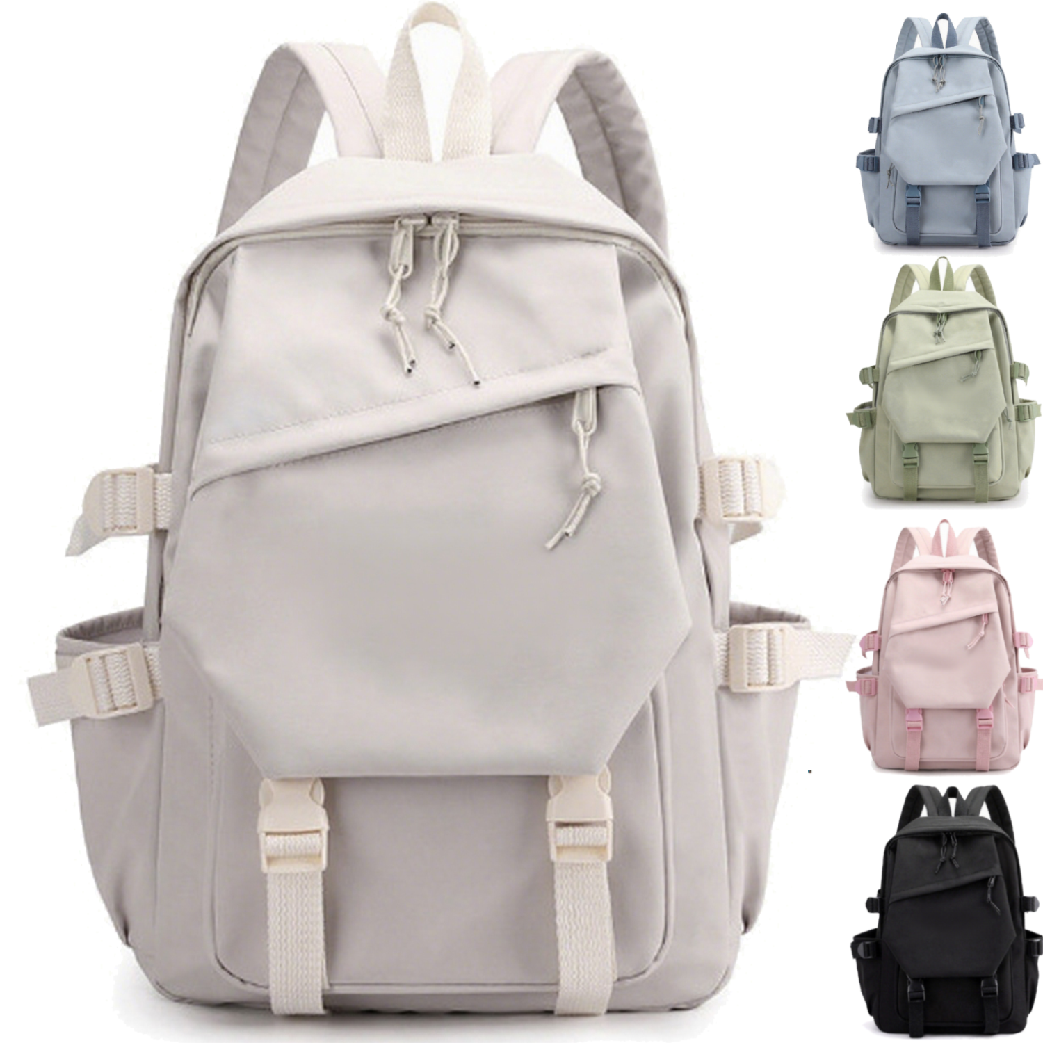 Water-Resistant Polyester Multi-Pocket Backpack 6