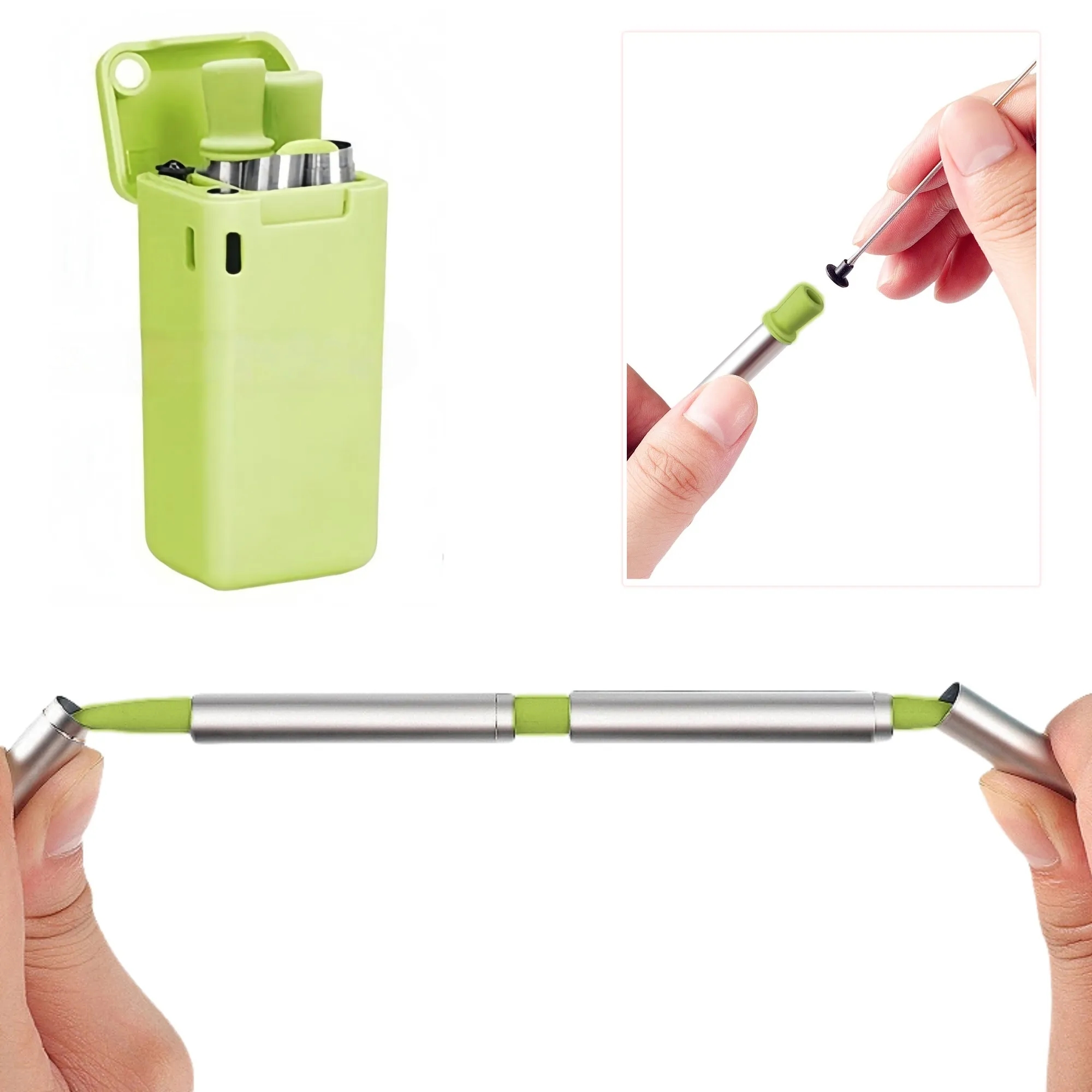 Foldable Reusable Straw Portable With Case 3