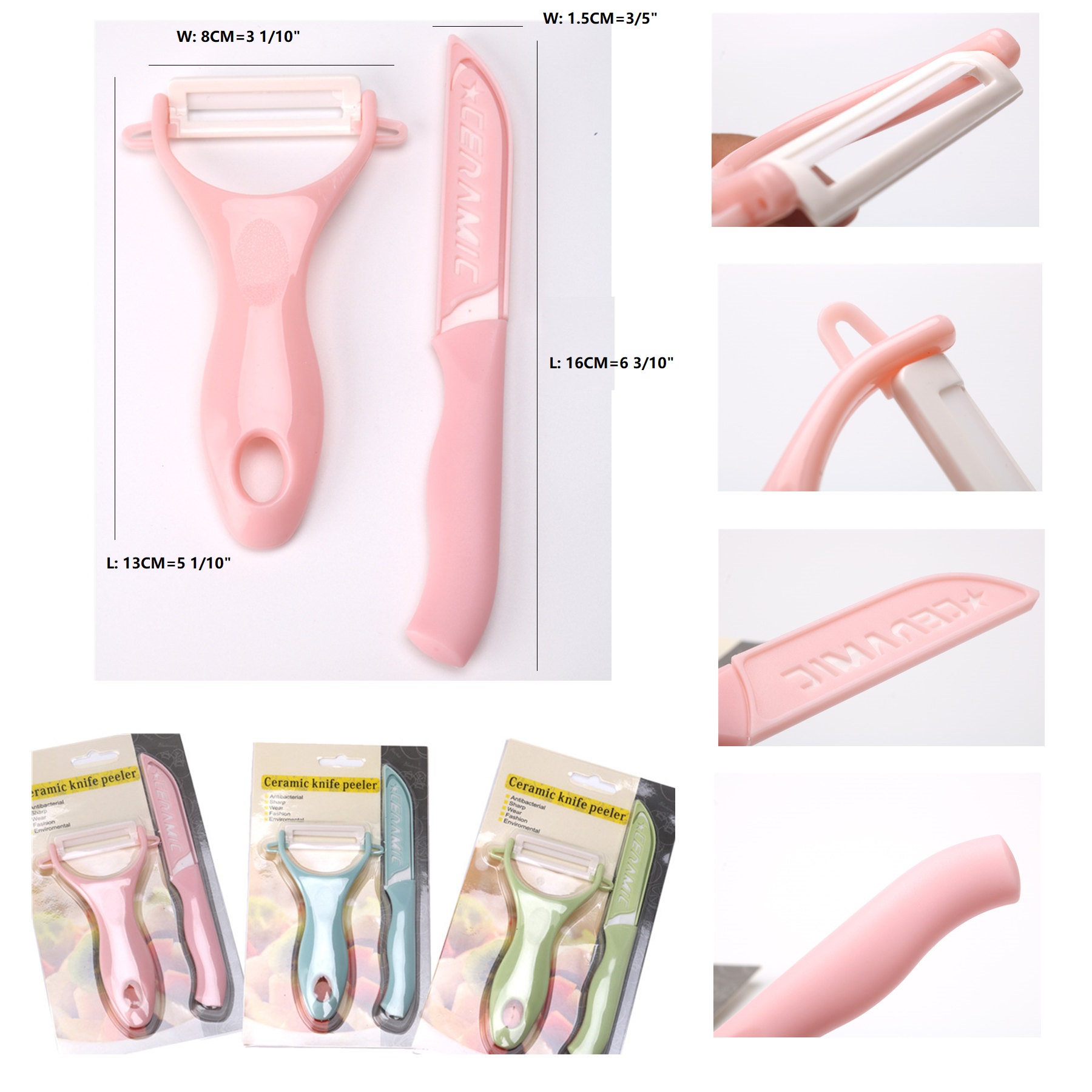 Ceramic Knife and Peeler 2pcs/set 3