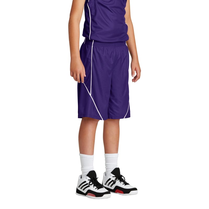 Sport-Tek Youth PosiCharge Mesh Reversible Spliced Short. 13