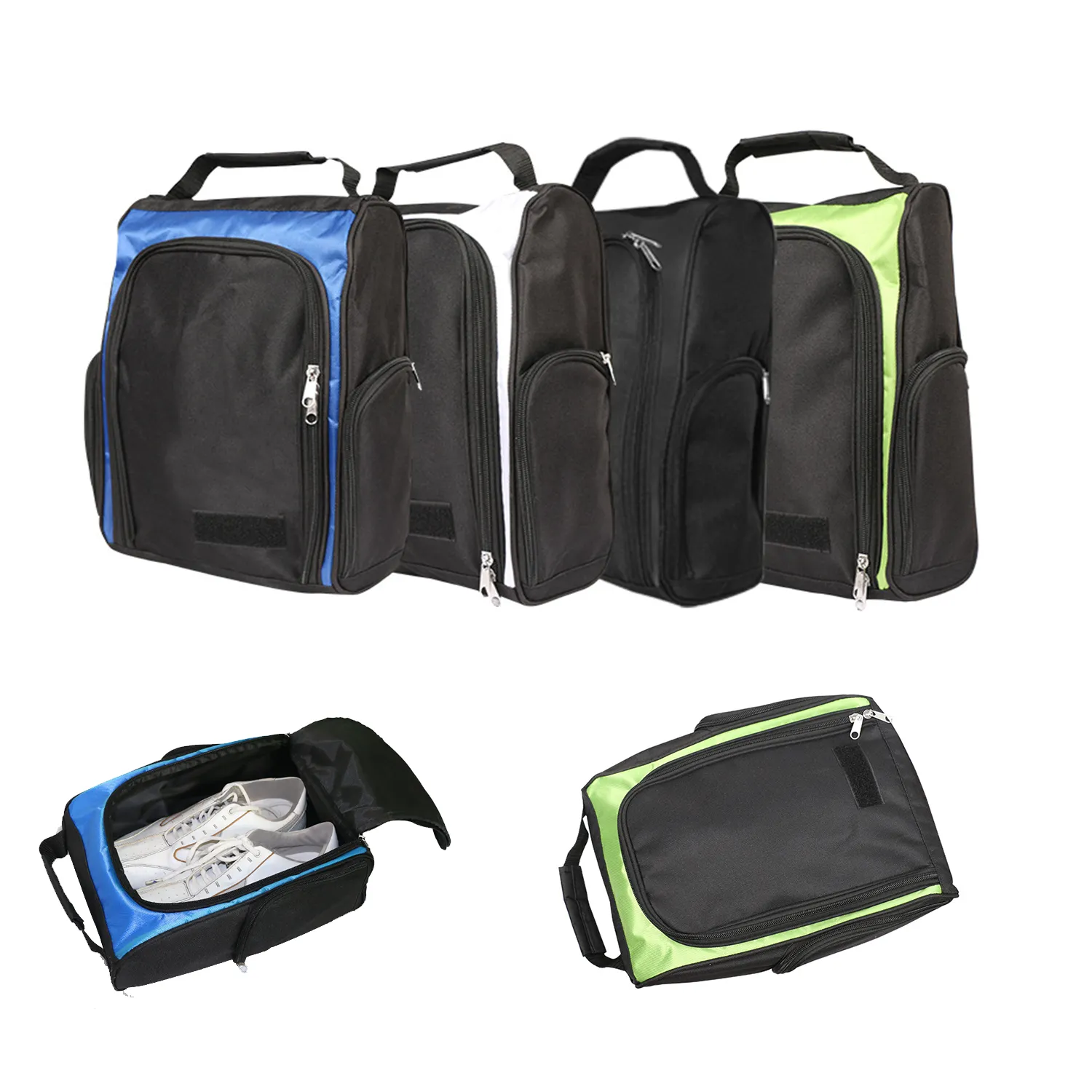 Zippered Golf Shoe Bag with Outside Pockets 1