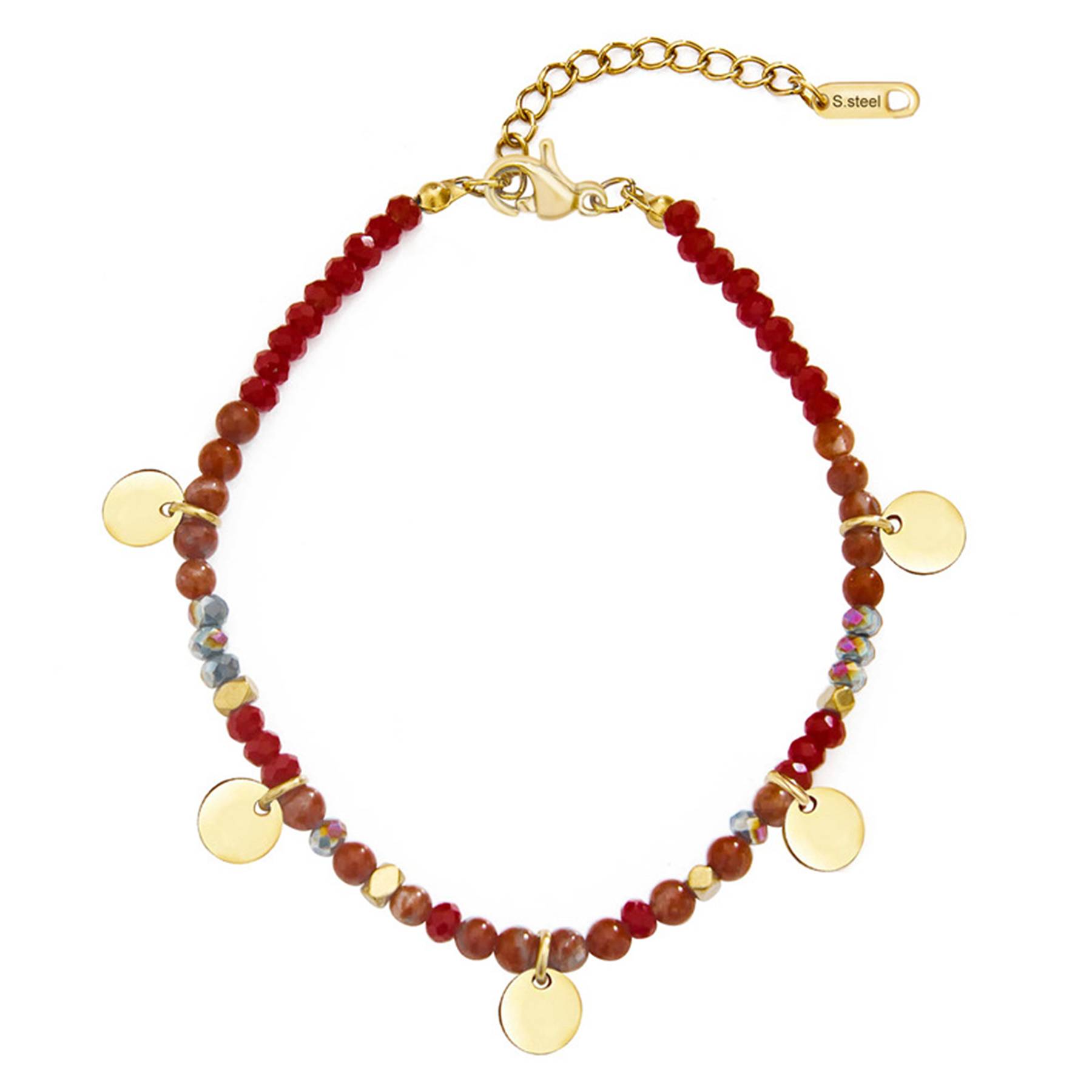 Stainless steel hand-beaded bracelet 8