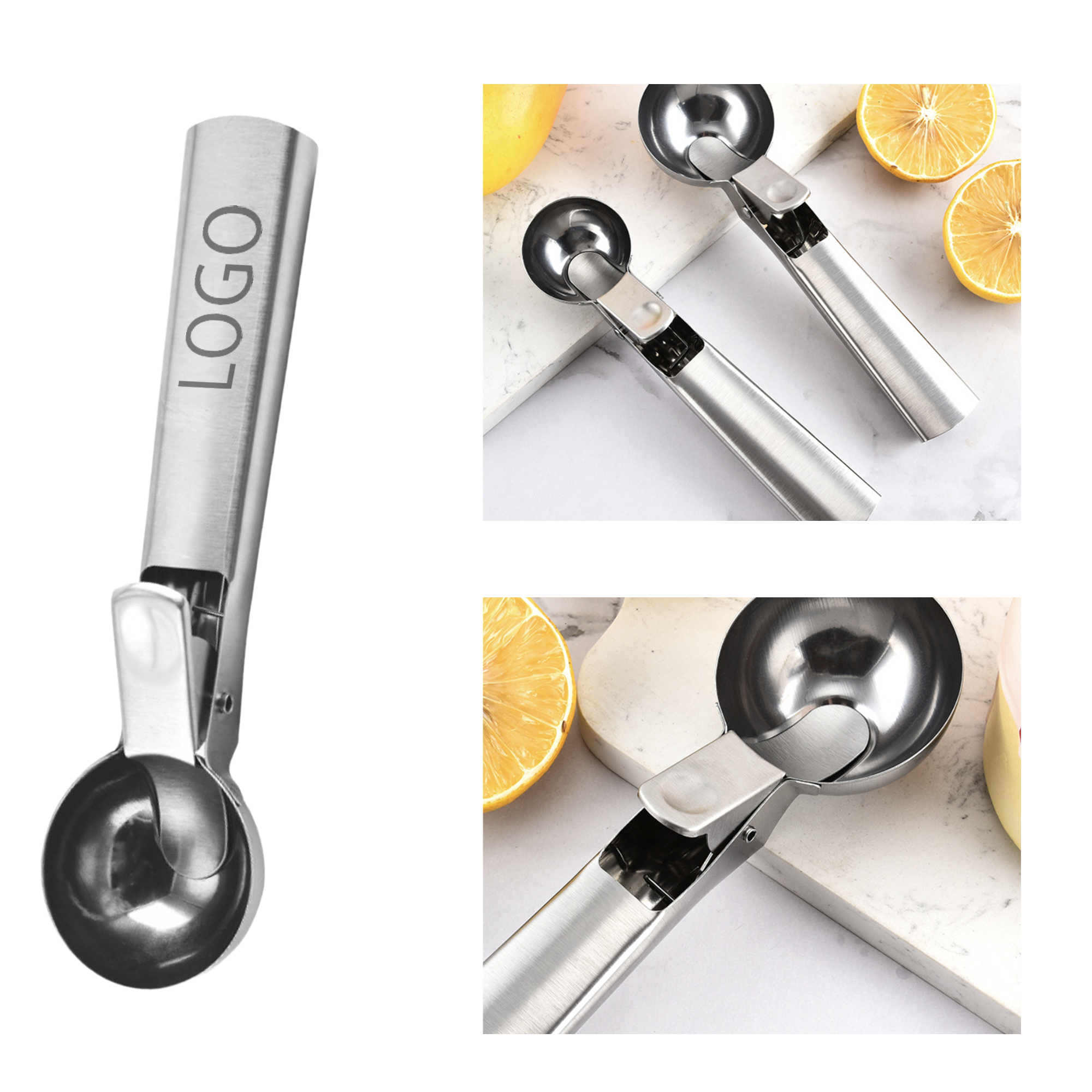MOQ 10 PCS Smooth Stainless Steel Ice Cream Scoop 2