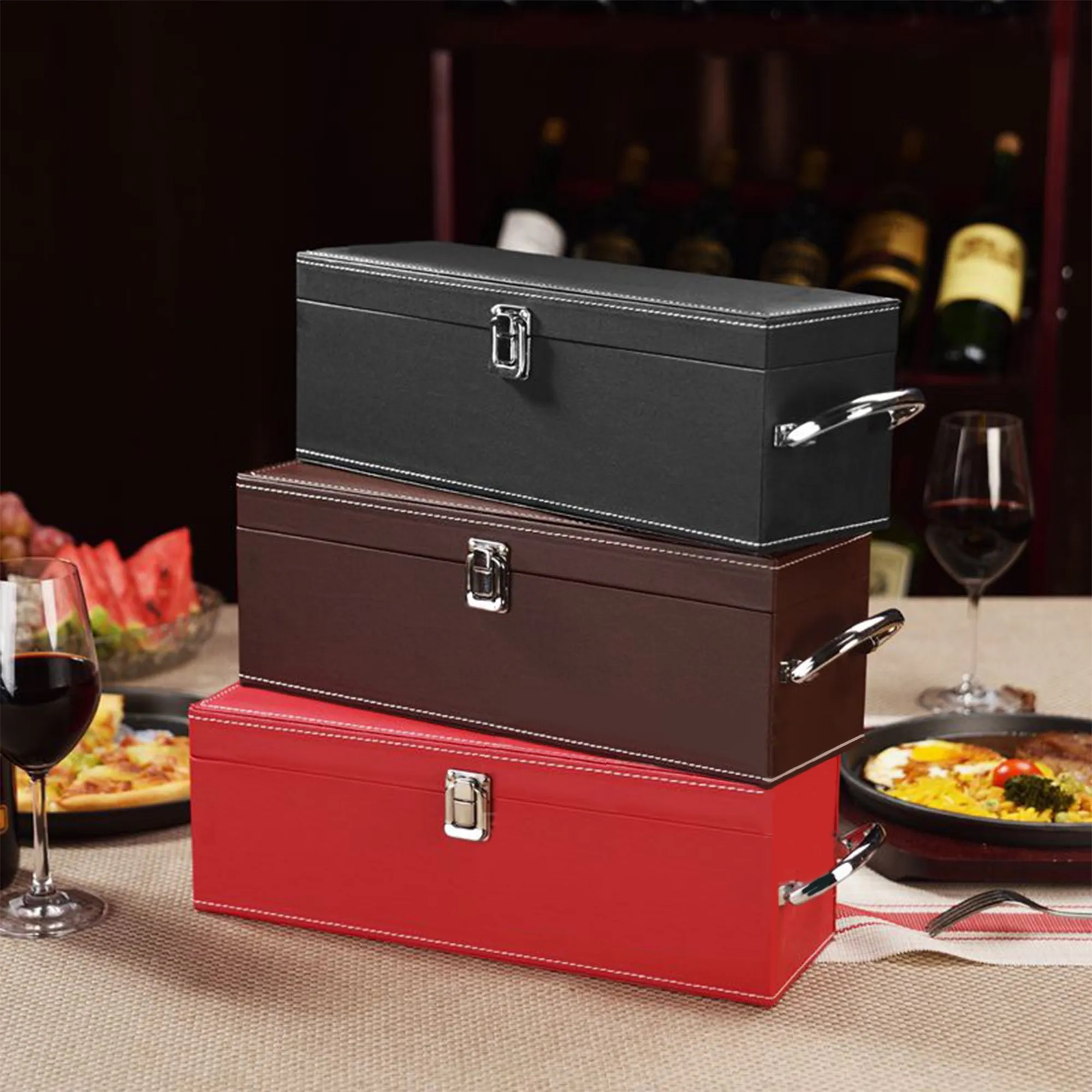 Leather Wine With Wine Tools Gift Box 3