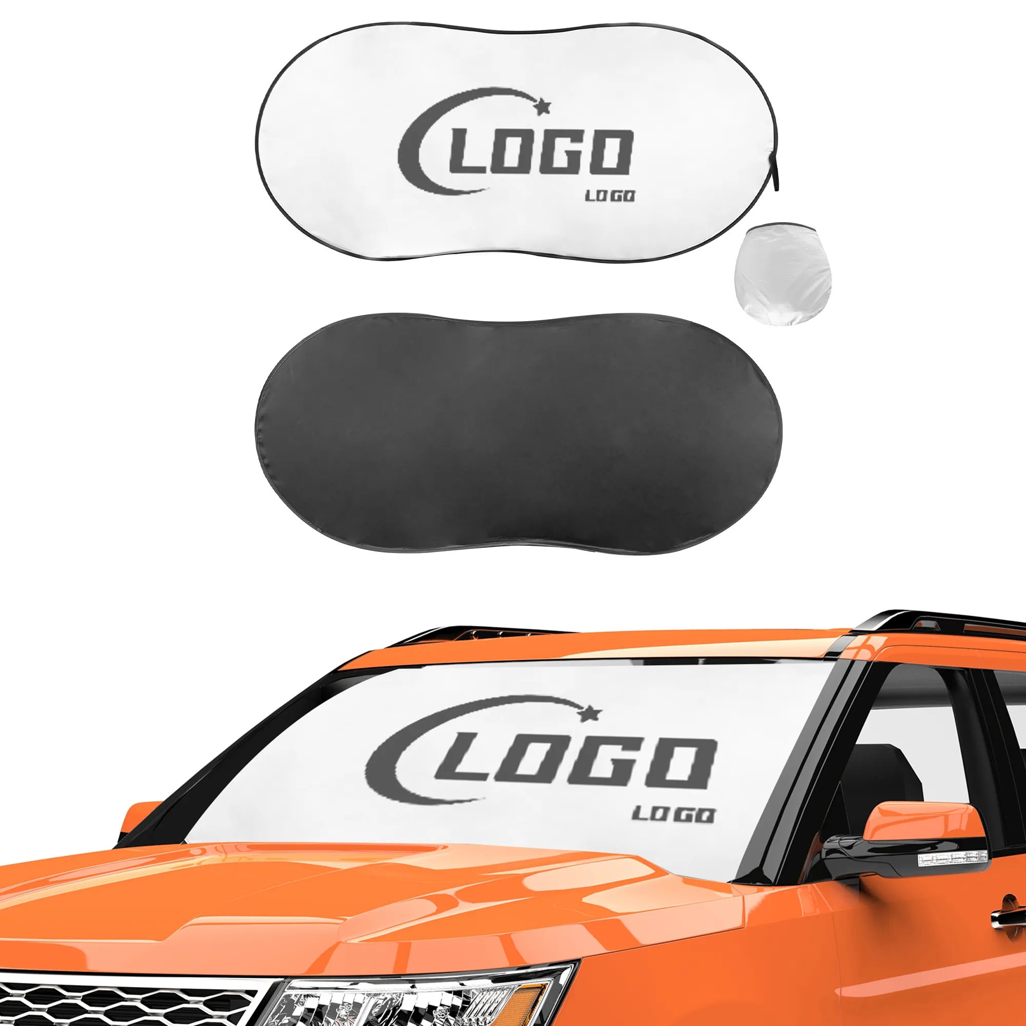 Custom Foldable Car Windshield Arc Sunshade 2