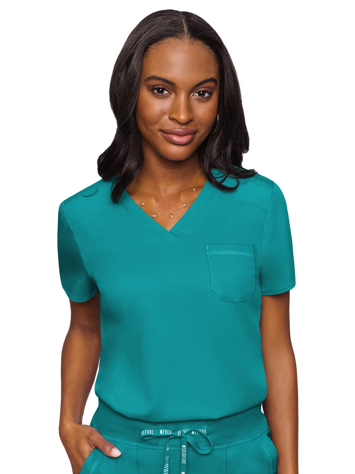 Med Couture - MC Touch - Women's 1-Pocket V-Neck Top 29
