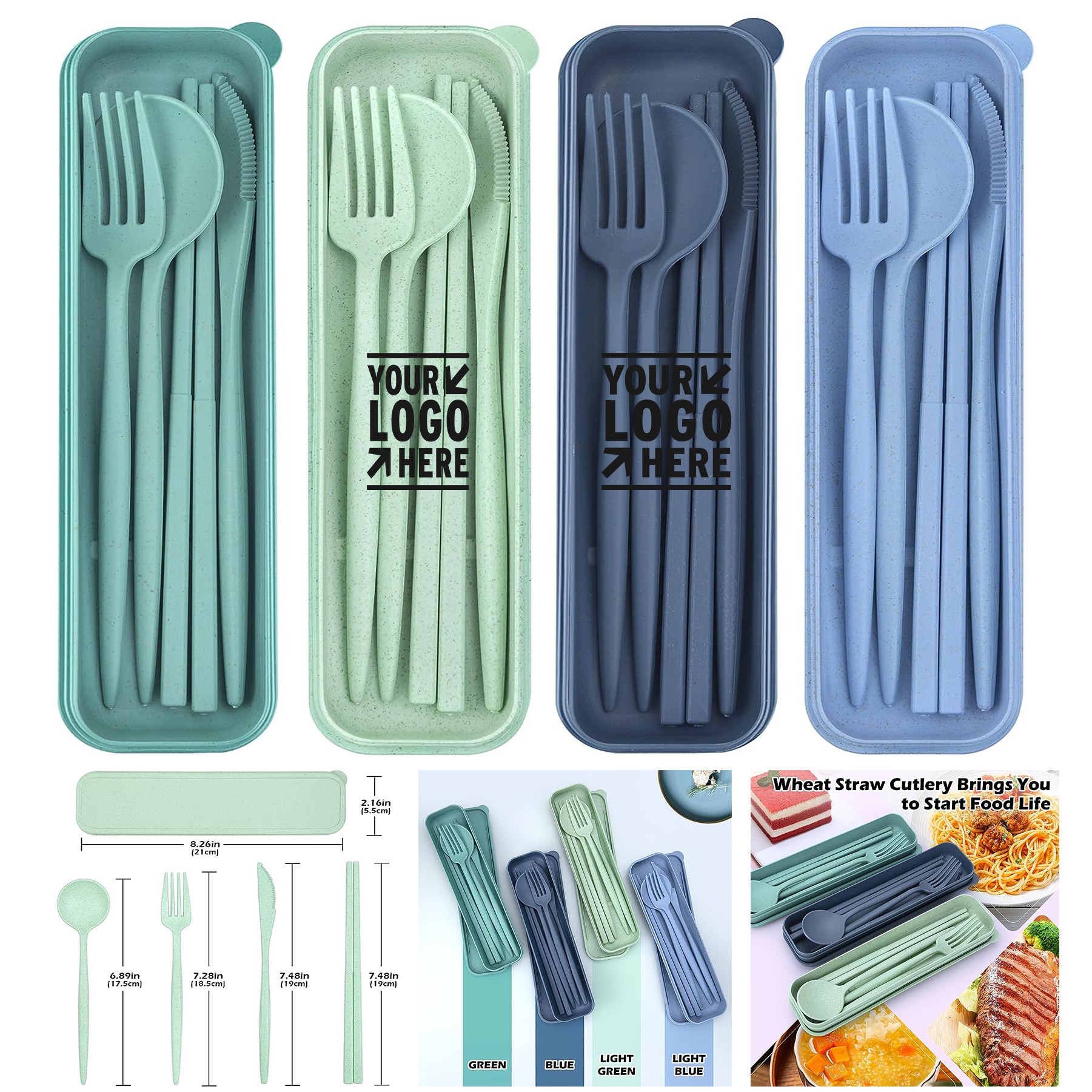Portable Reusable Travel Utensil Lunch Box Accessory Case Set 1