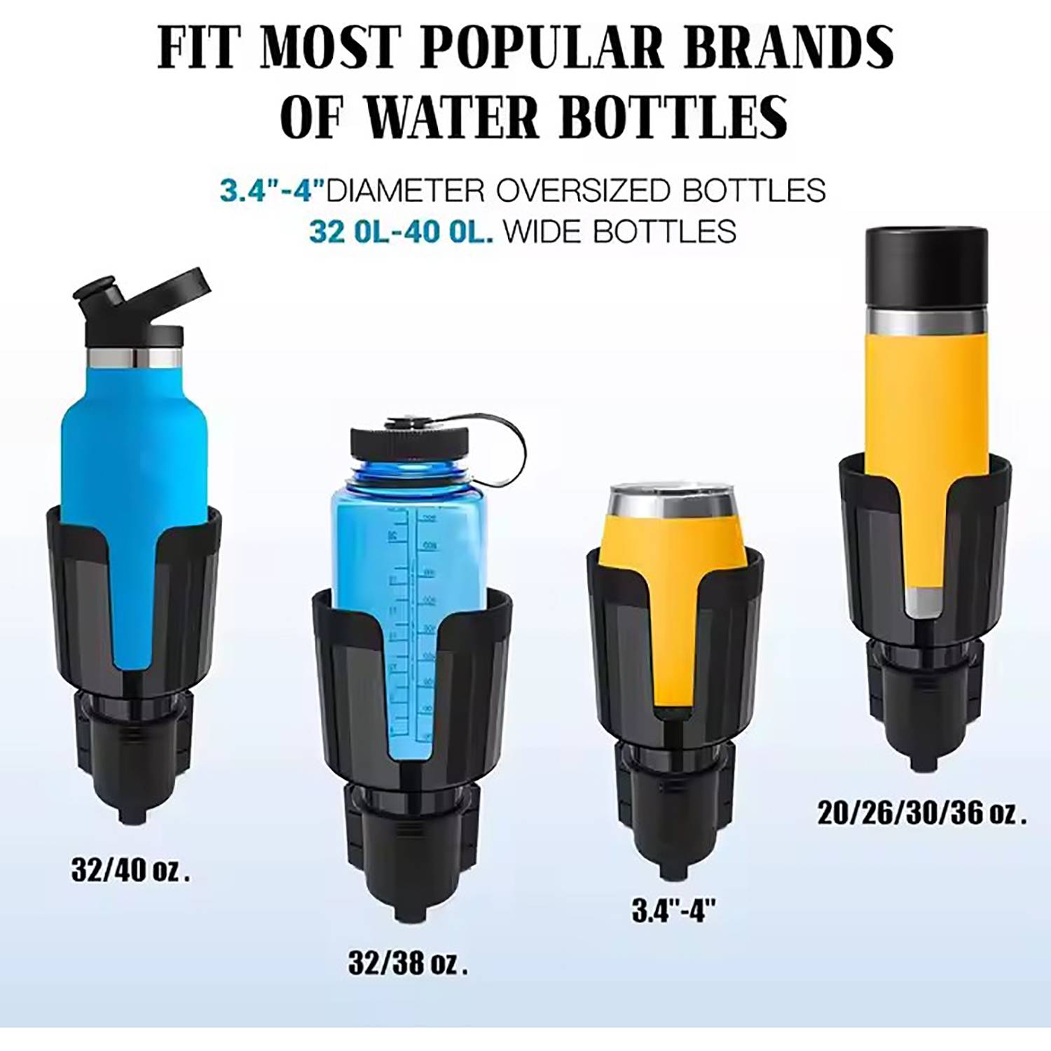 Large ABS Adjustable Base Car Cup Holder Expander 6