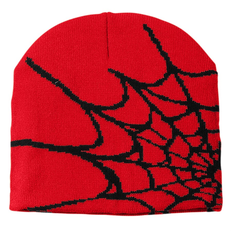 Spider Web Pattern Beanie with Custom Logo 2