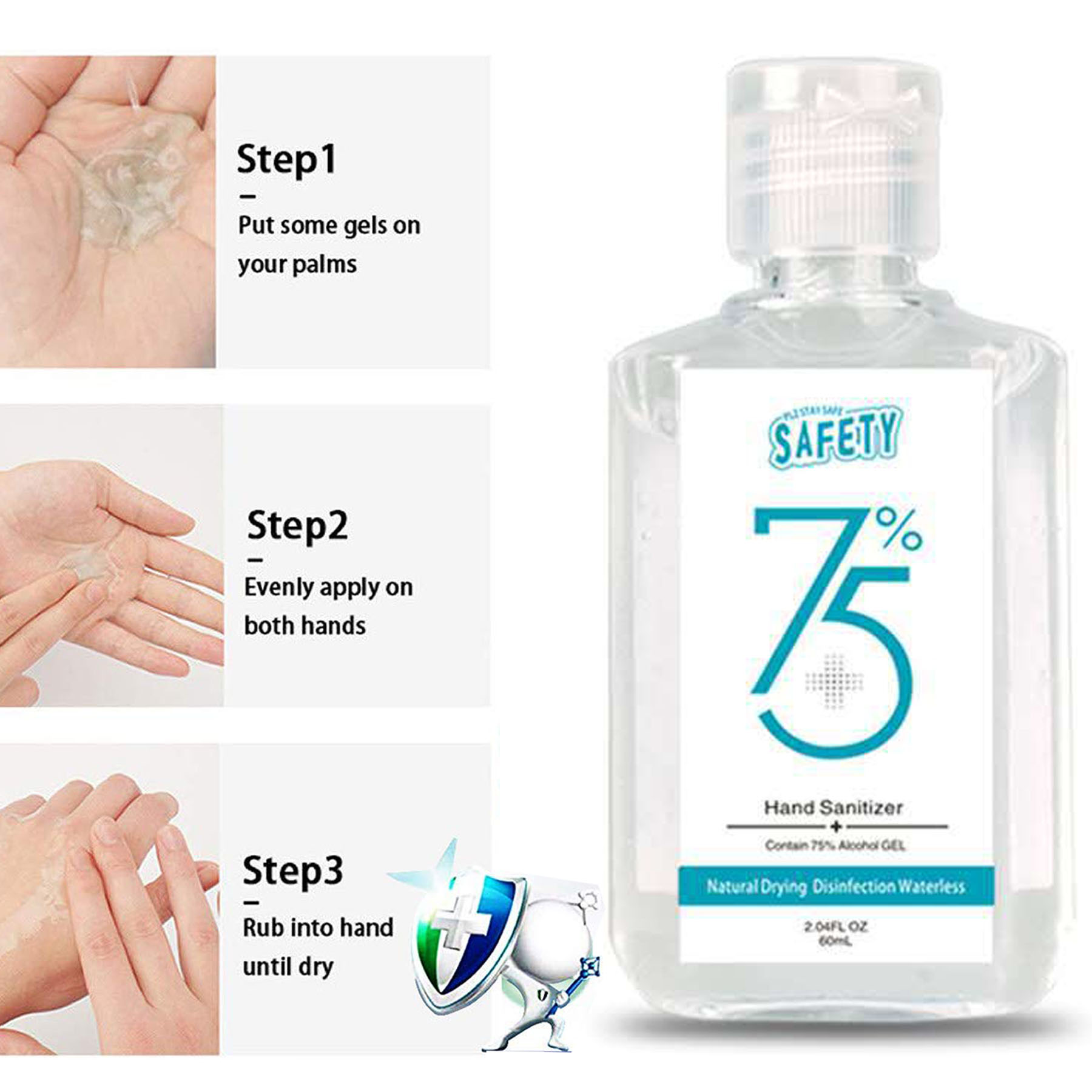 2 oz. 75% Alcohol Hand Sanitizer Gel 1