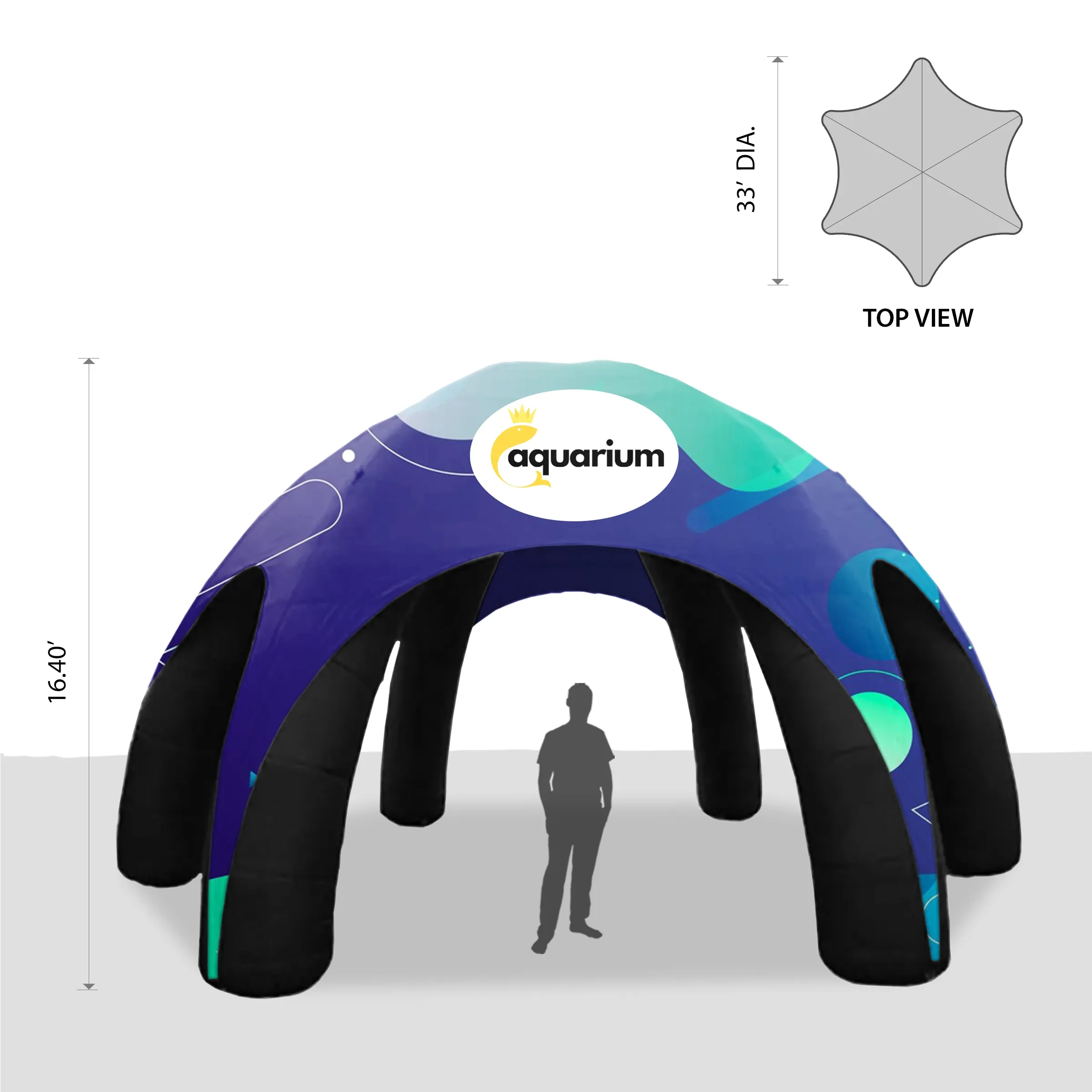 33' Custom Inflatable Spider Tent with 6 legs with Canopy 1