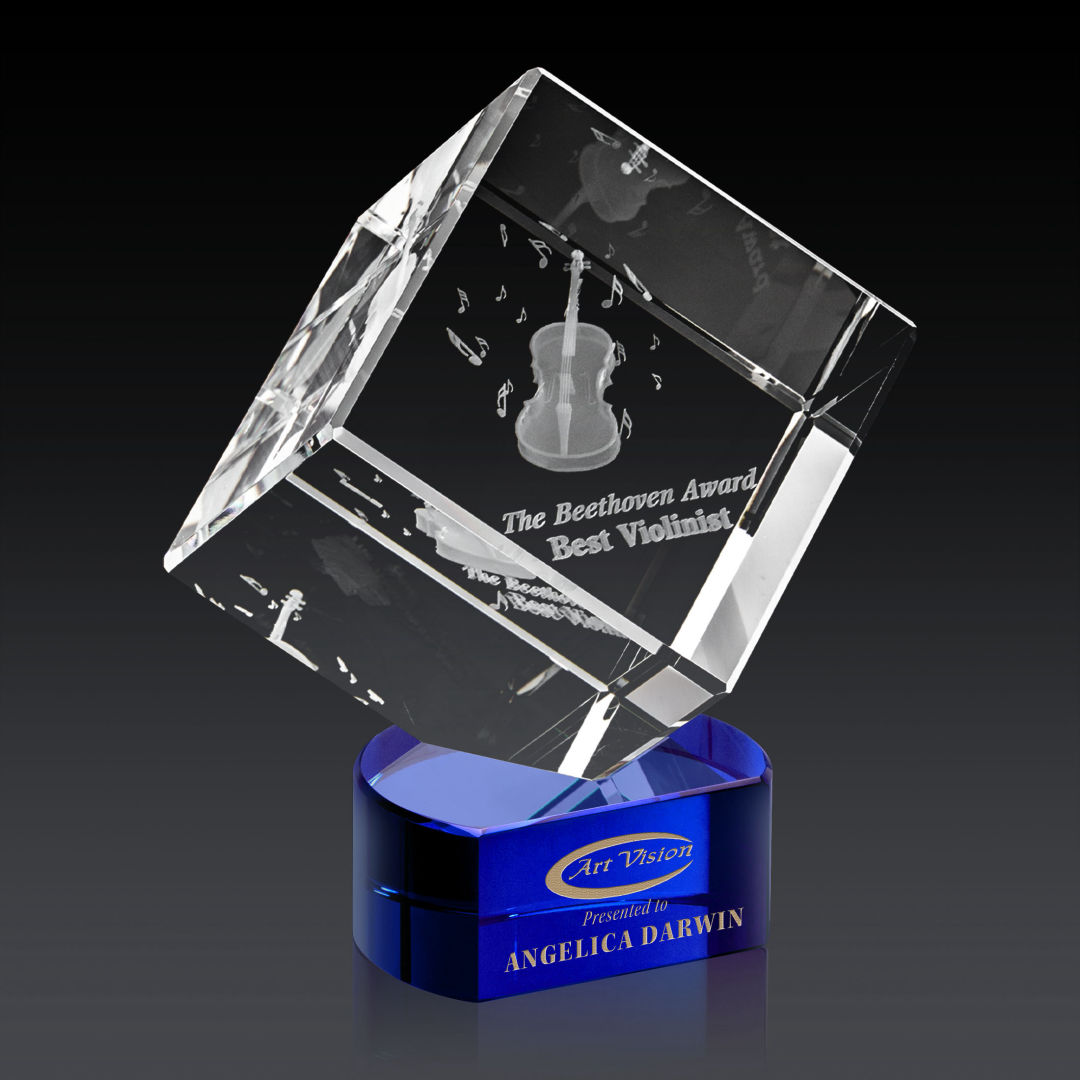 Burrill 3D Award on Paragon Base - Blue 2