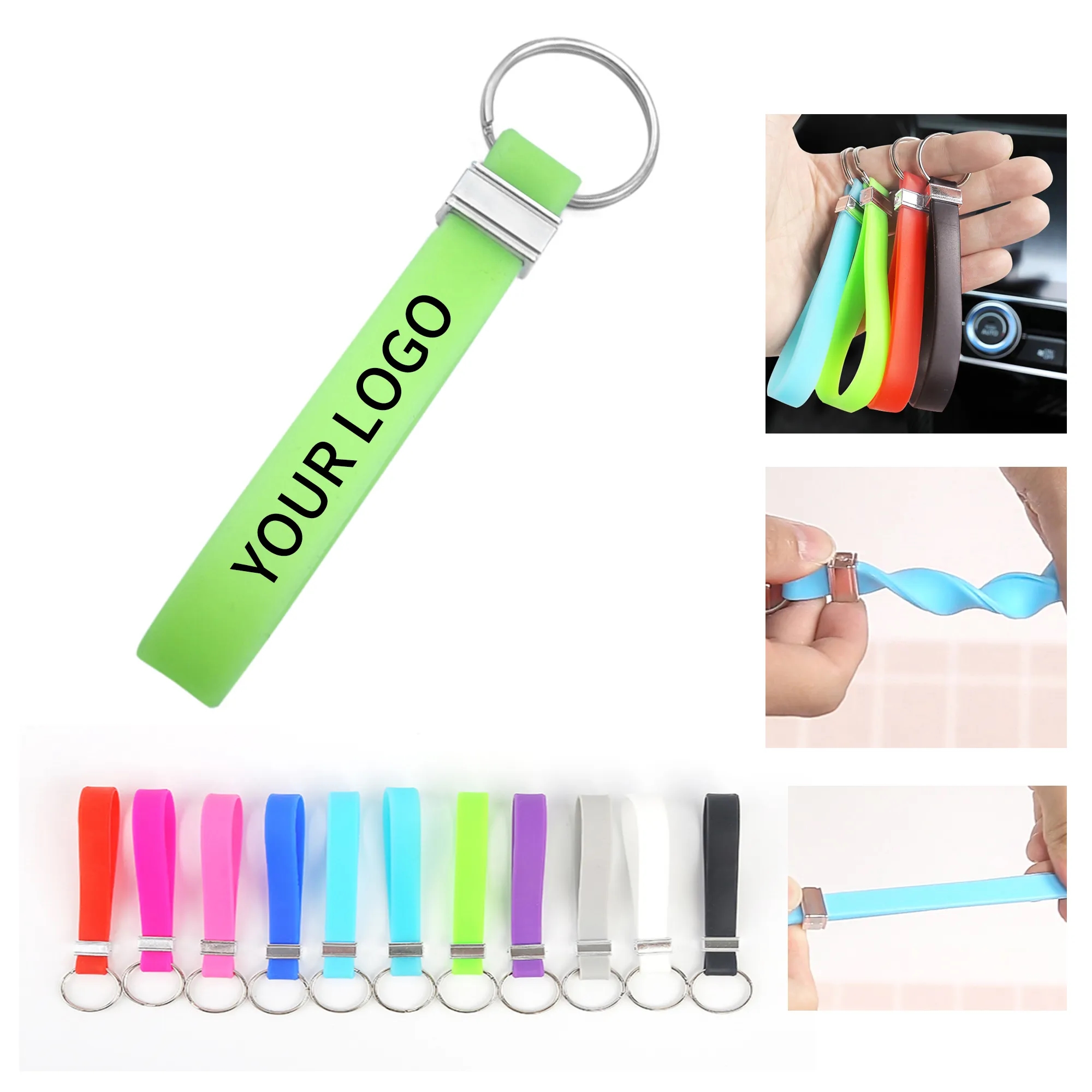 Recycled Silicone Wristband Keychain 5