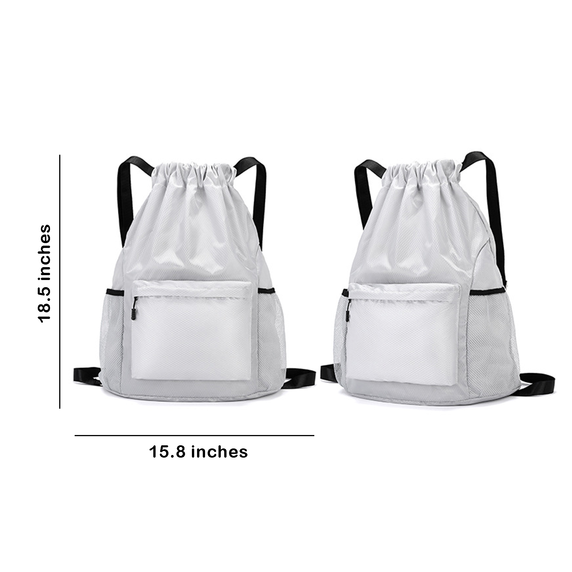 Customizable Oxford Mesh Gym Bag with Zipper Pocket 9